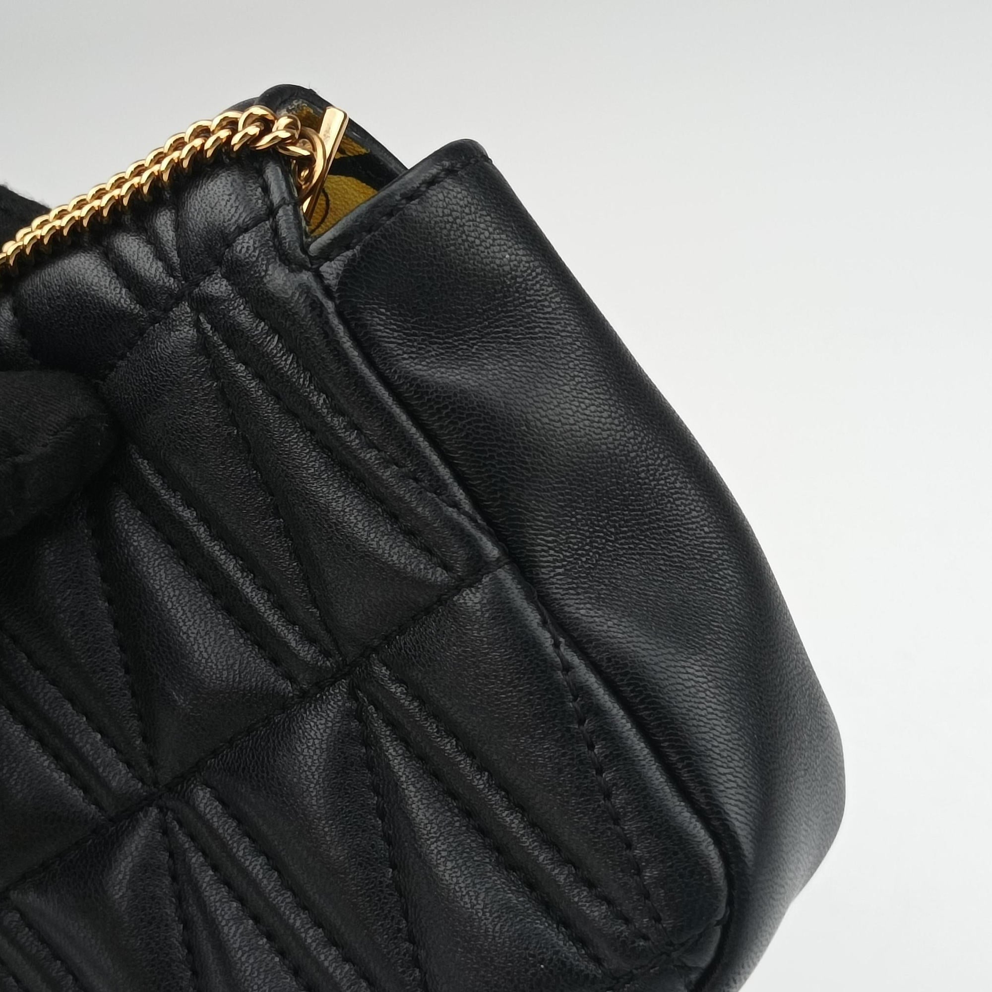 Pre-owned VERSACE Virtus Black Leather  shoulderbag | stylenewstar