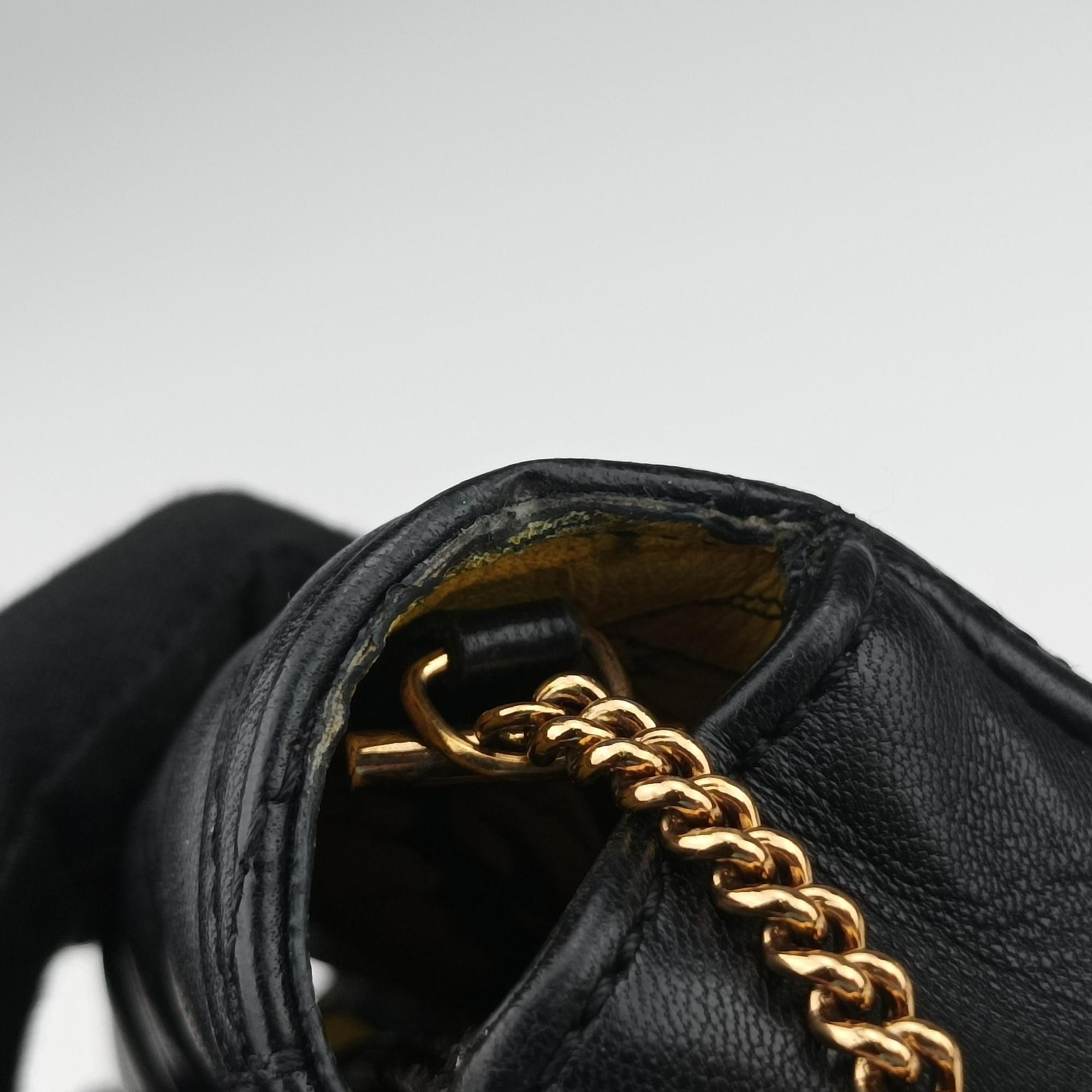 Pre-owned VERSACE Virtus Black Leather  shoulderbag | stylenewstar