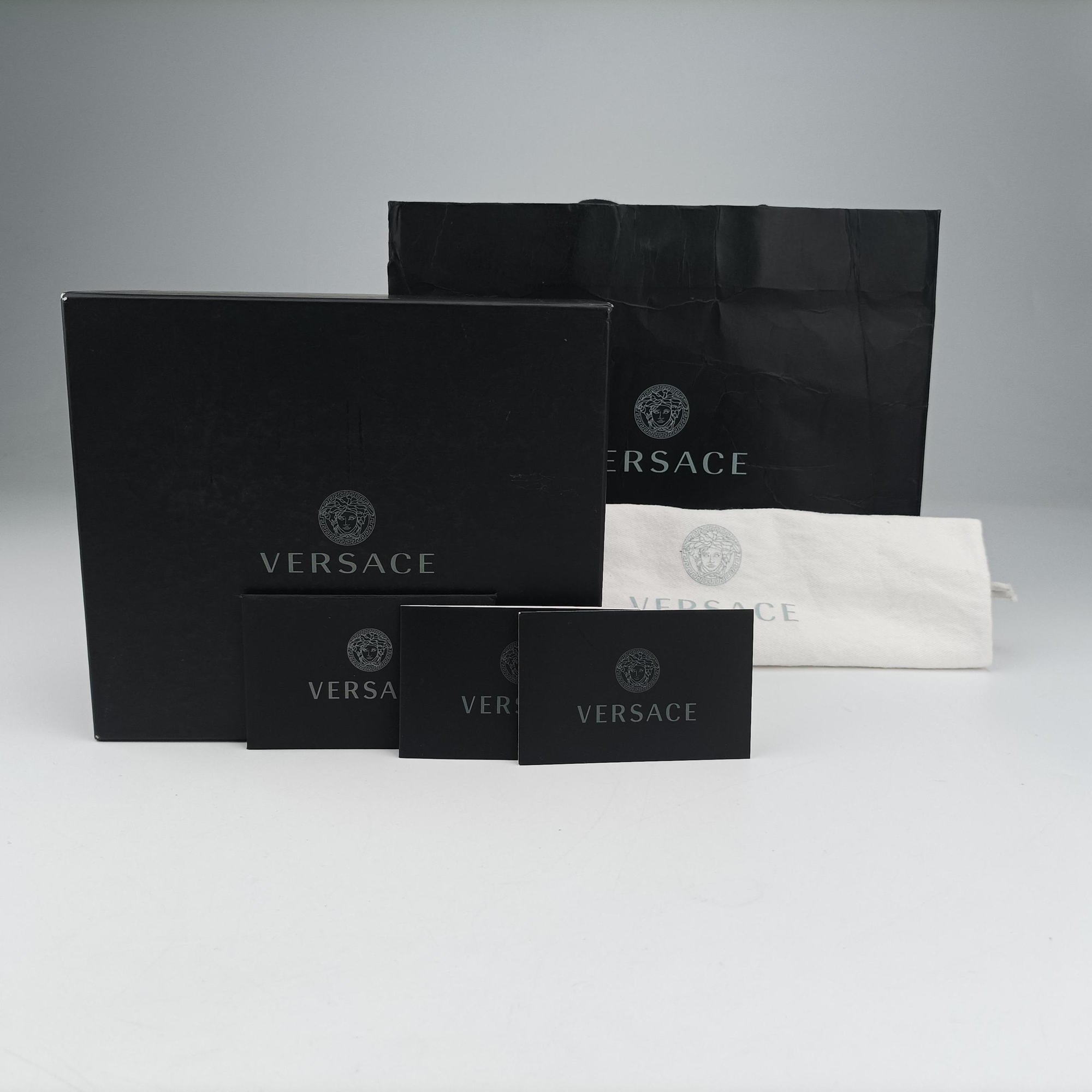 Pre-owned VERSACE Virtus Black Leather  shoulderbag | stylenewstar
