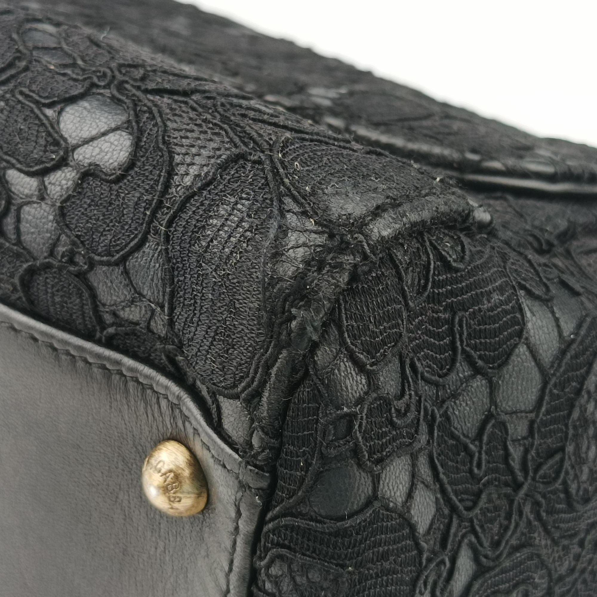 Pre-owned Dolce & Gabbana SICILY Black Leather×Crochet  shoulderbag | stylenewstar