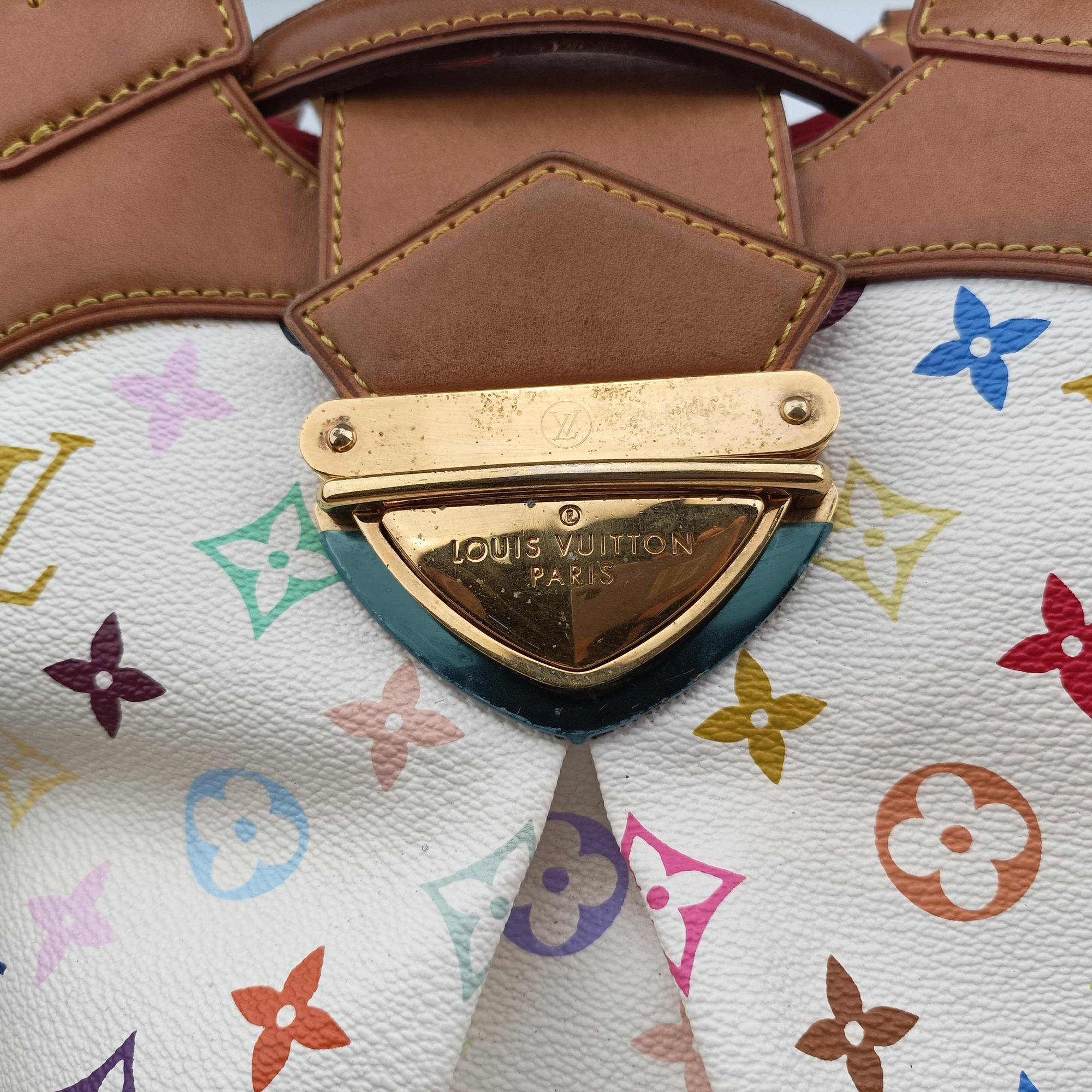 Vintage Louis Vuitton URSULA white Monogram Multicolor M40123 handbag | stylenewstar