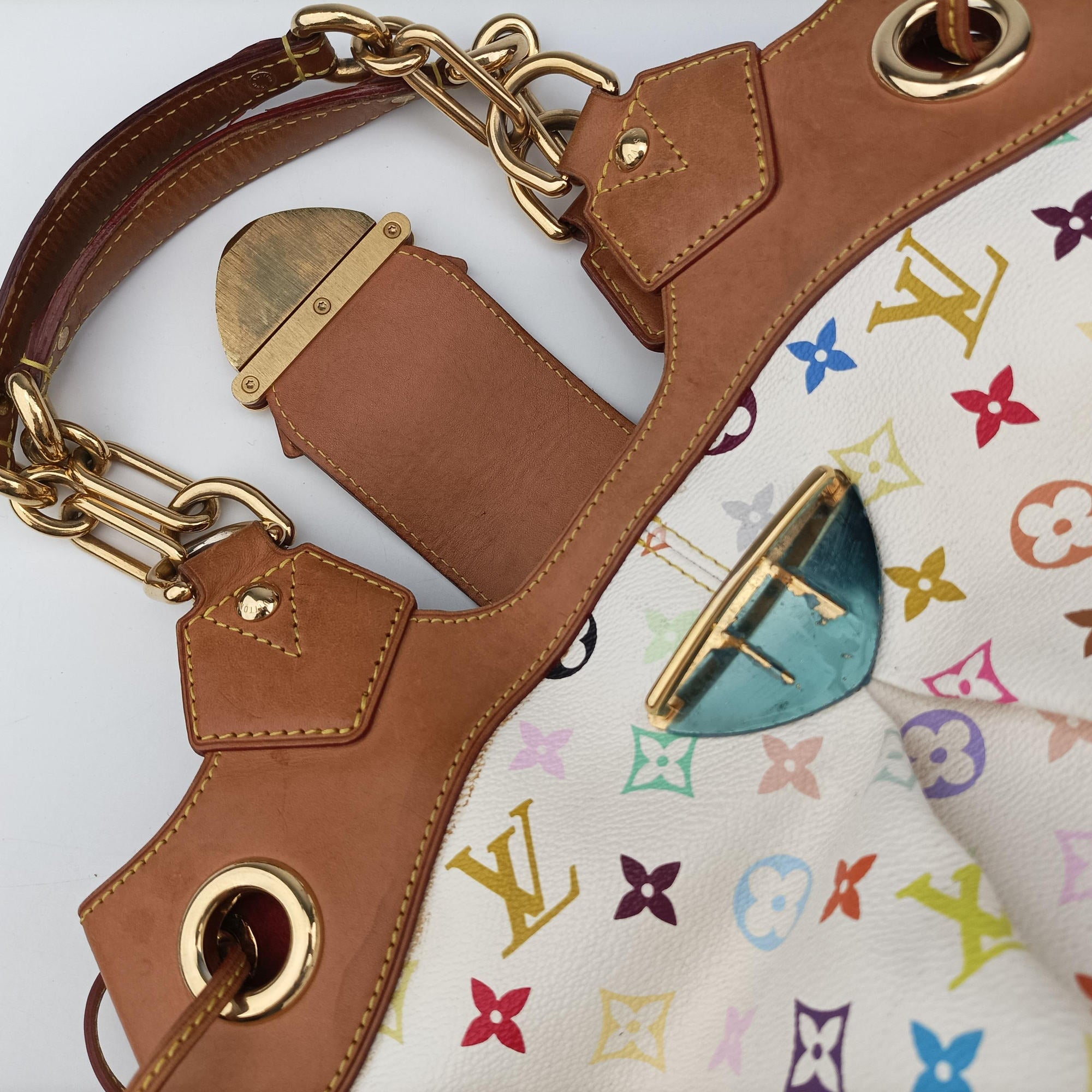 Vintage Louis Vuitton URSULA white Monogram Multicolor M40123 handbag | stylenewstar