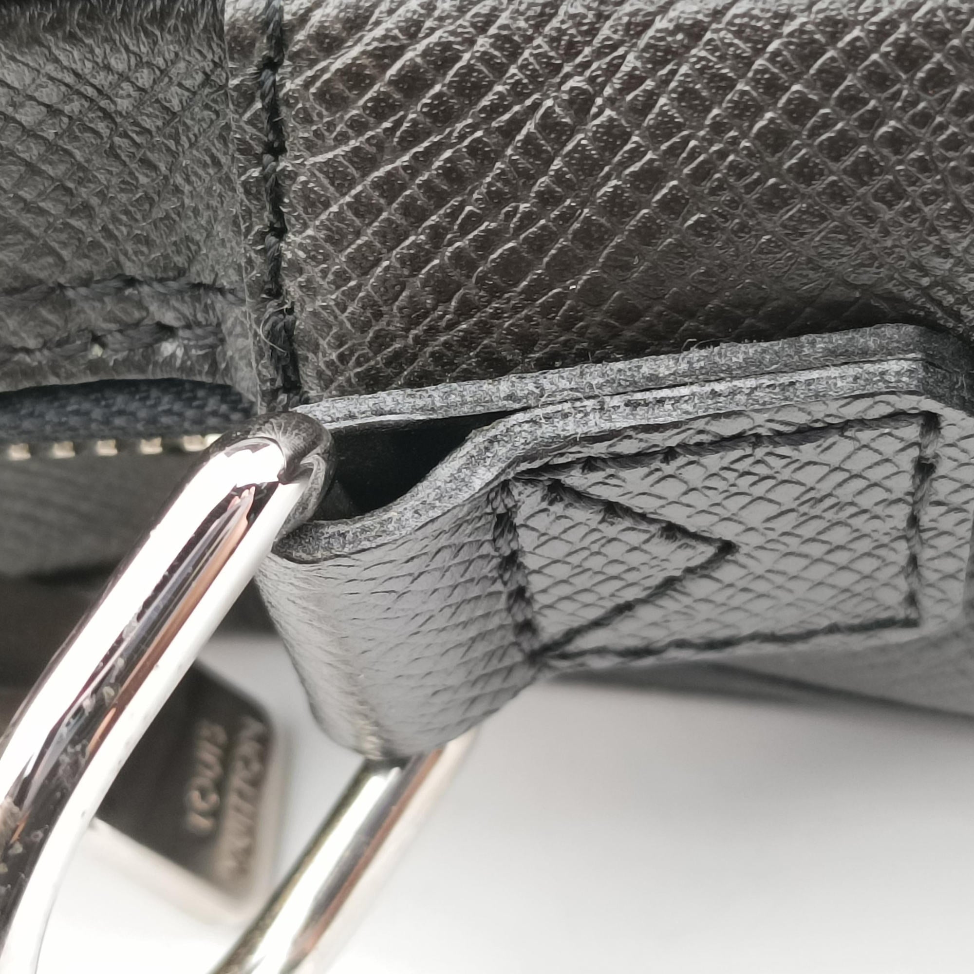 Pre-owned Louis Vuitton Porto Document Business PM Black Taiga M32952 handbag | stylenewstar