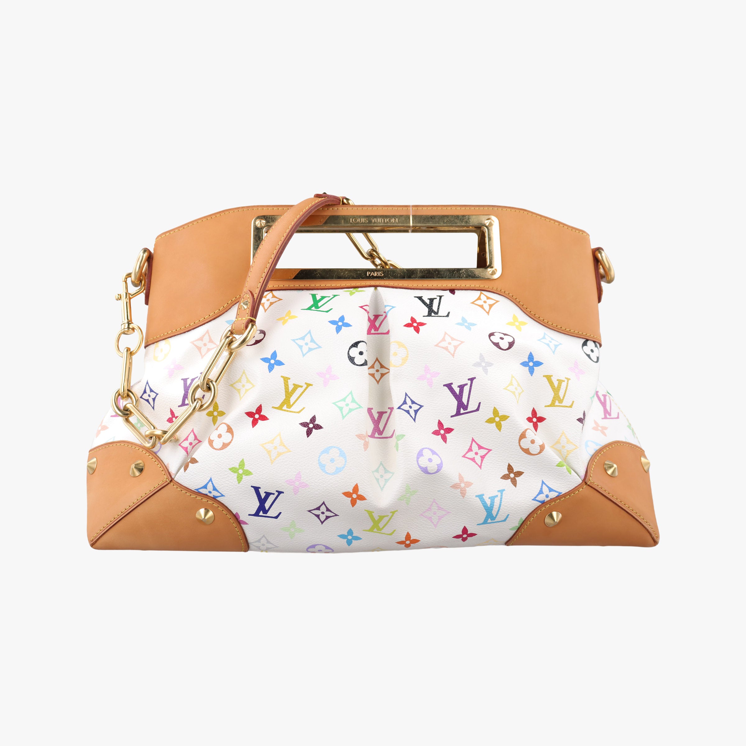 Pre-owned Louis Vuitton JUDY MM white Monogram Multicolor M40255 shoulderbag | stylenewstar