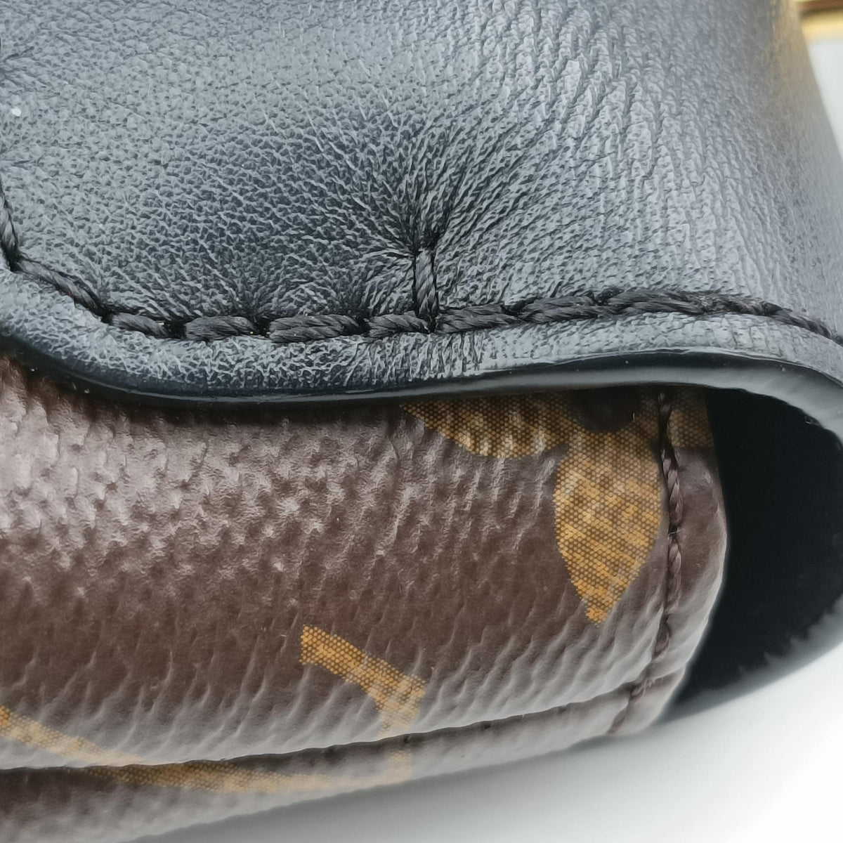 Secondhand Louis Vuitton Rocky BB Brown×black Monogram canvas×calf leather M44797 handbag | stylenewstar