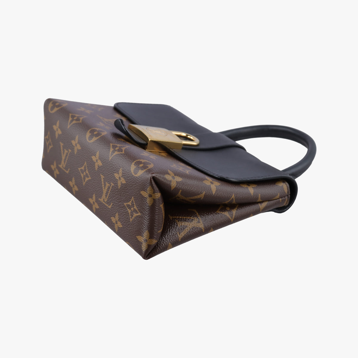 Secondhand Louis Vuitton Rocky BB Brown×black Monogram canvas×calf leather M44797 handbag | stylenewstar