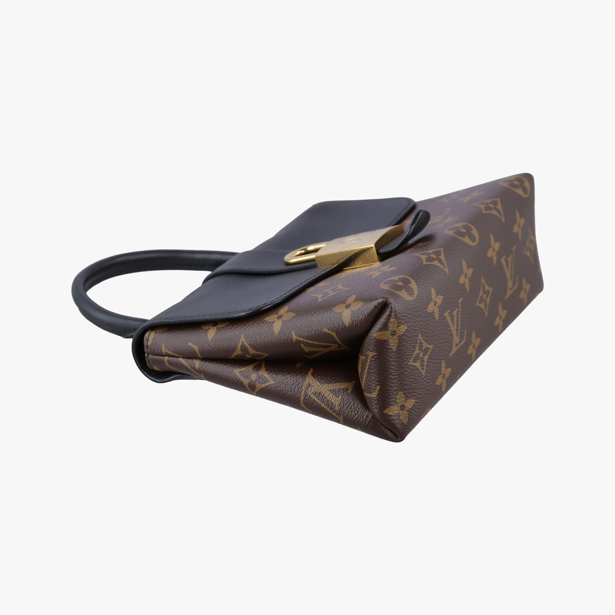 Secondhand Louis Vuitton Rocky BB Brown×black Monogram canvas×calf leather M44797 handbag | stylenewstar