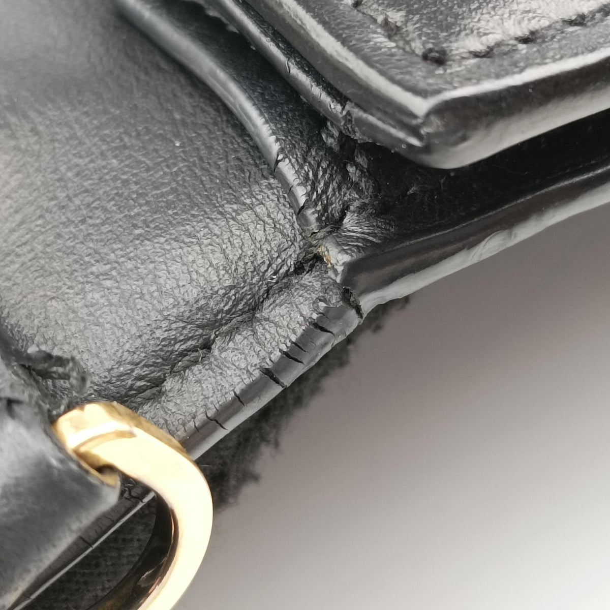 Pre-owned Prada Plex Ribbon black×green×grey Leather 1BD067 shoulderbag | stylenewstar