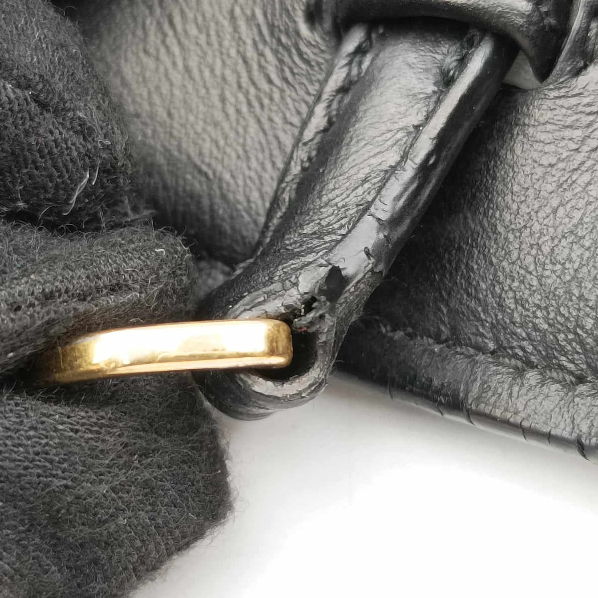 Pre-owned Prada Plex Ribbon black×green×grey Leather 1BD067 shoulderbag | stylenewstar