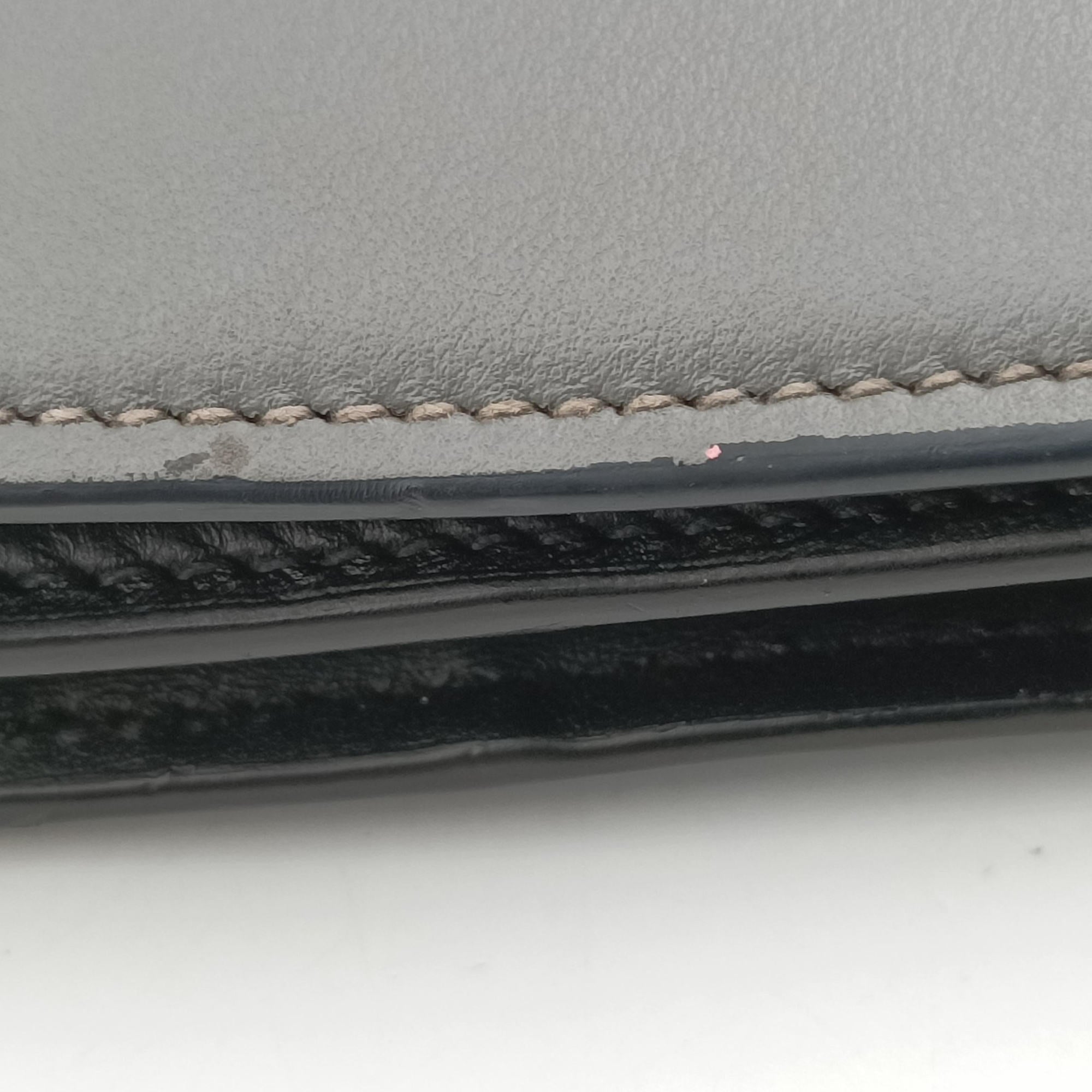 Pre-owned Prada Plex Ribbon black×green×grey Leather 1BD067 shoulderbag | stylenewstar