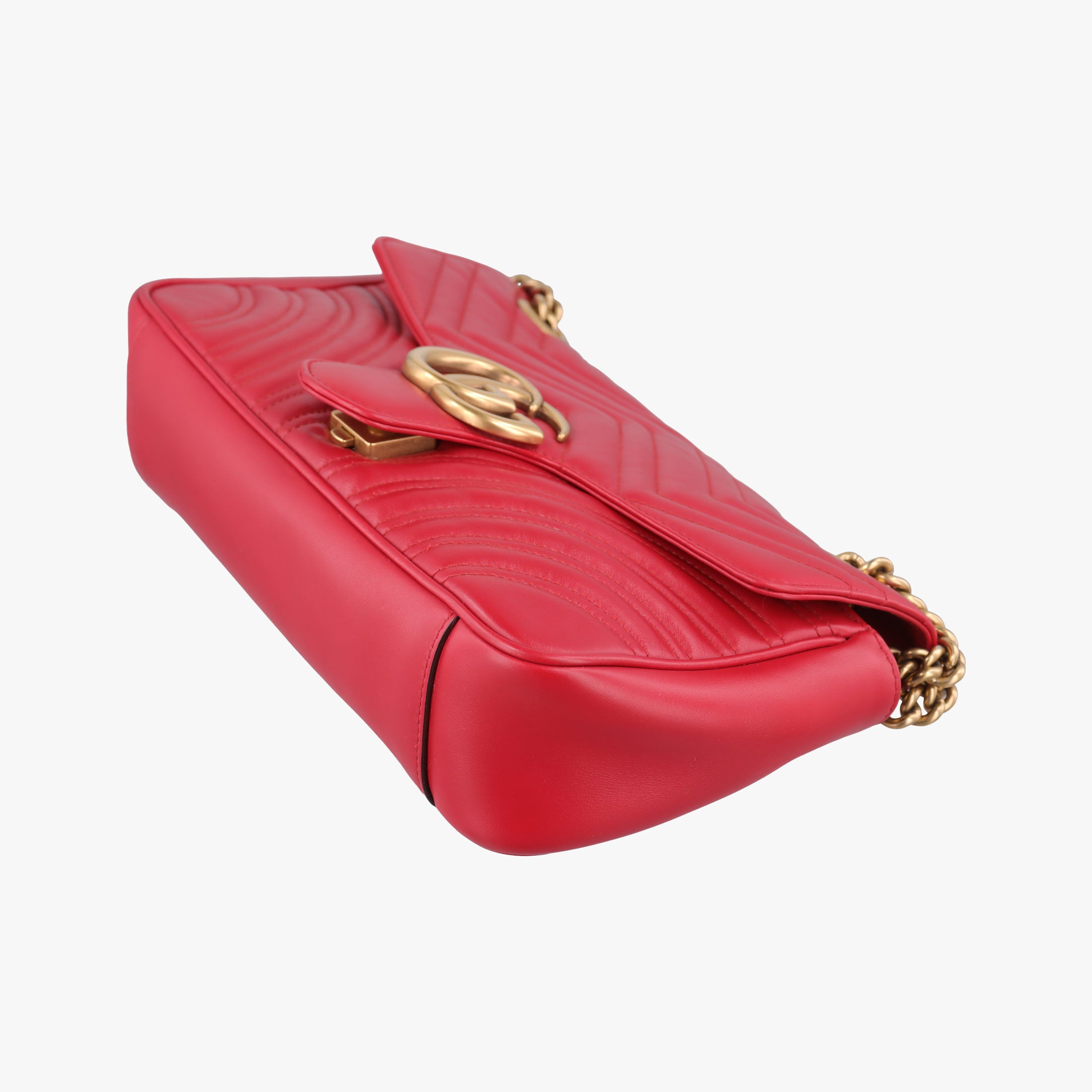 Secondhand Gucci GG Marmont Red Leather 443497 shoulderbag | stylenewstar