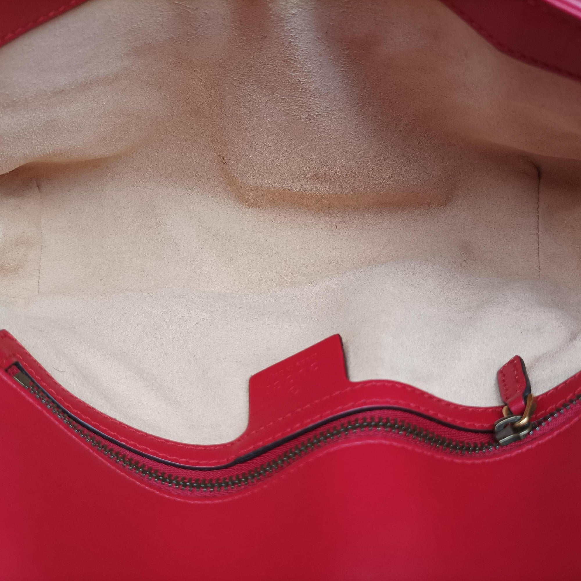 Secondhand Gucci GG Marmont Red Leather 443497 shoulderbag | stylenewstar