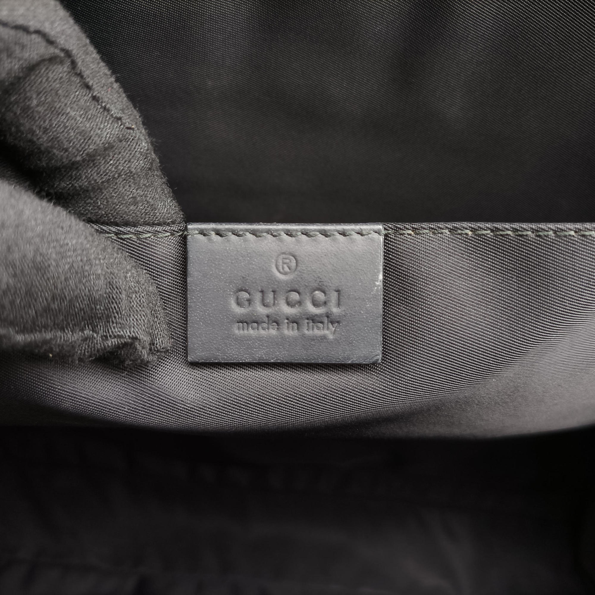 Pre-owned Gucci Guccissima Briefcase Business Black Leather 328937 shoulderbag | stylenewstar