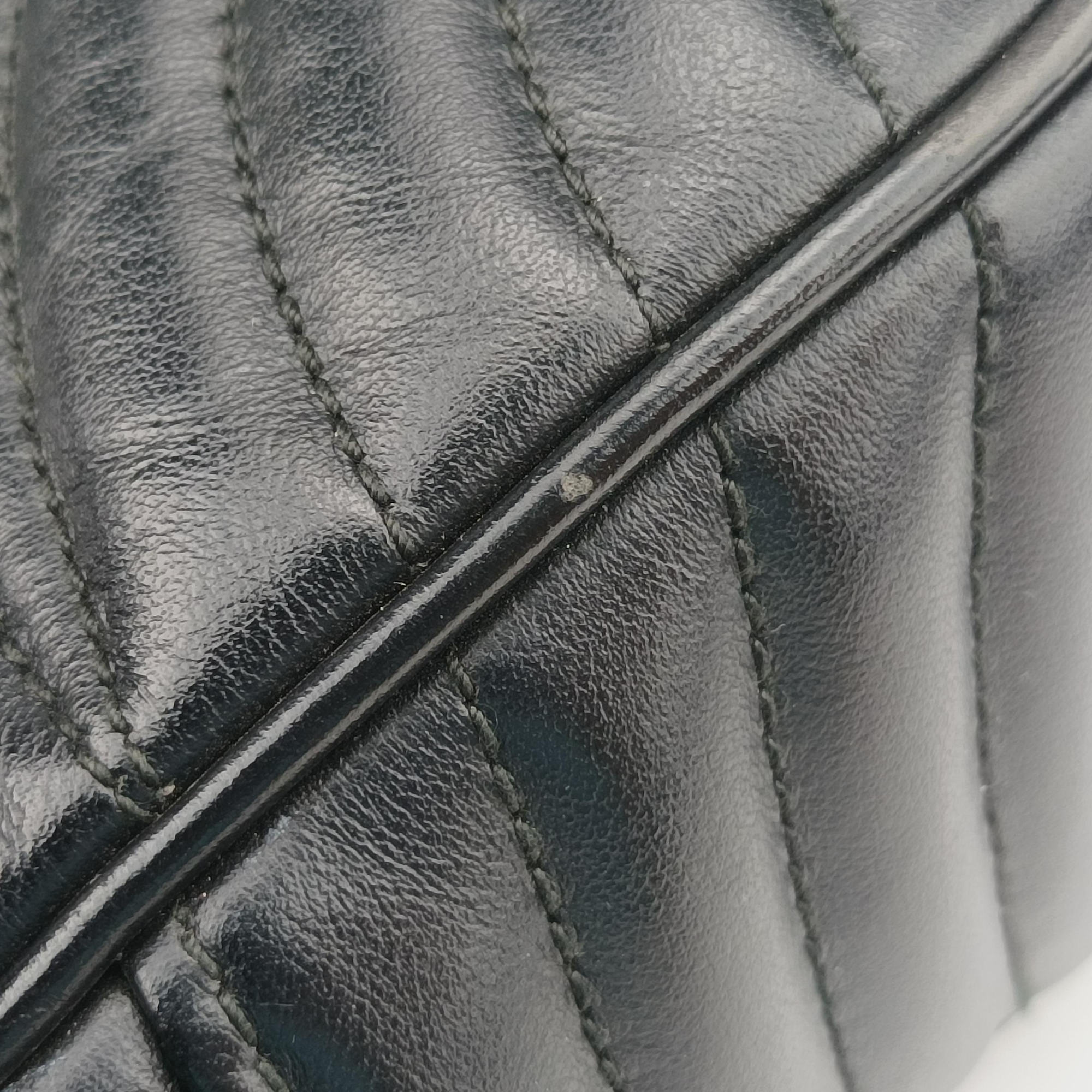 Pre-owned Prada Diagramme Black Leather 1BH083 shoulderbag | stylenewstar