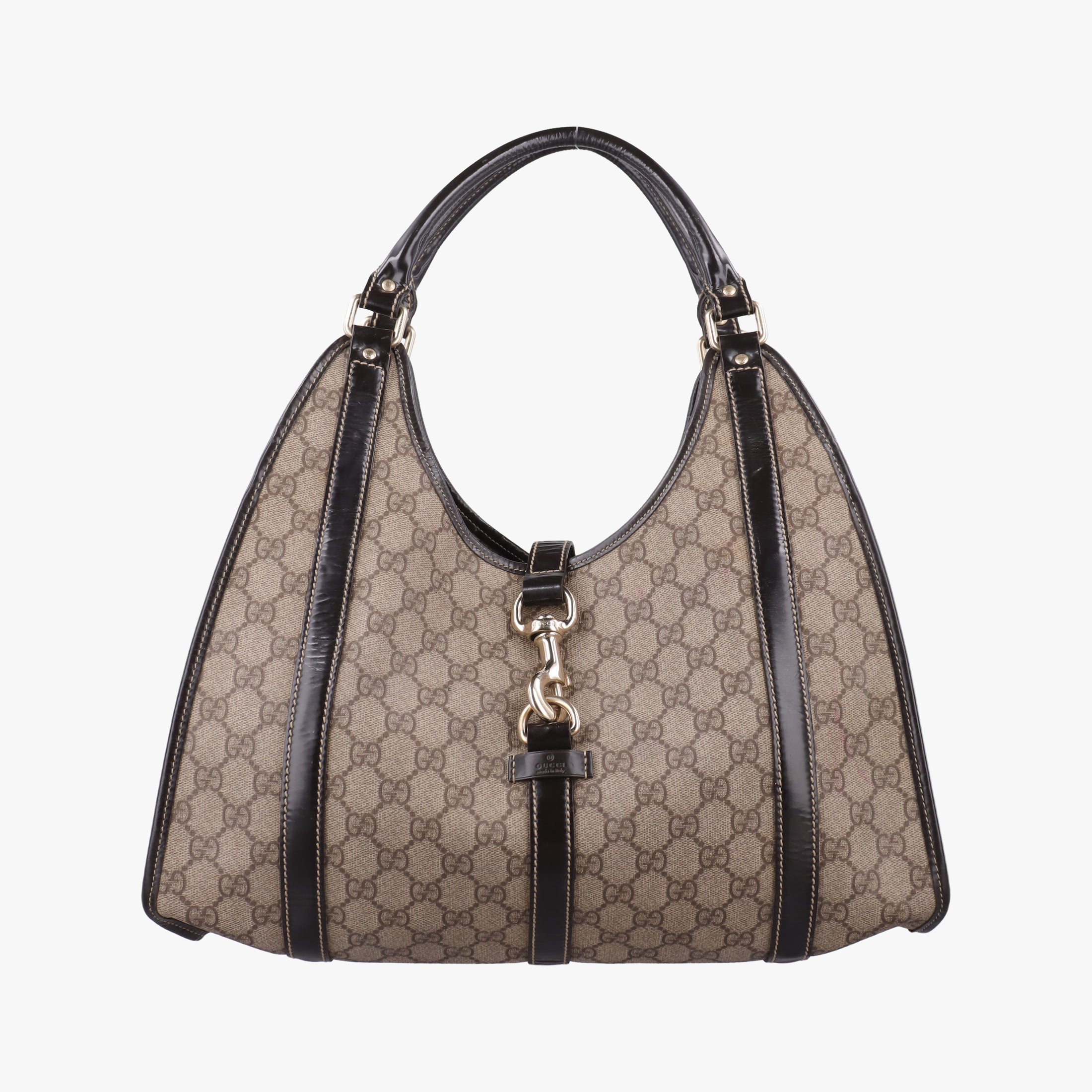 Pre-owned Gucci New Jackie Brown PVC coated canvas × leather 203494 handbag | stylenewstar