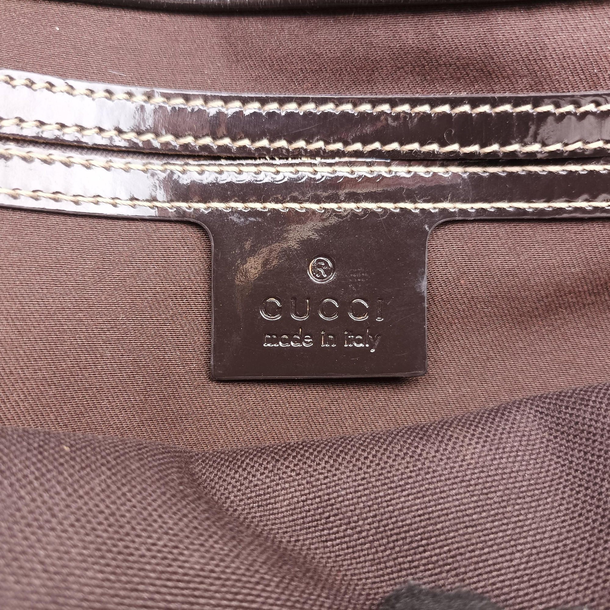 Pre-owned Gucci New Jackie Brown PVC coated canvas × leather 203494 handbag | stylenewstar