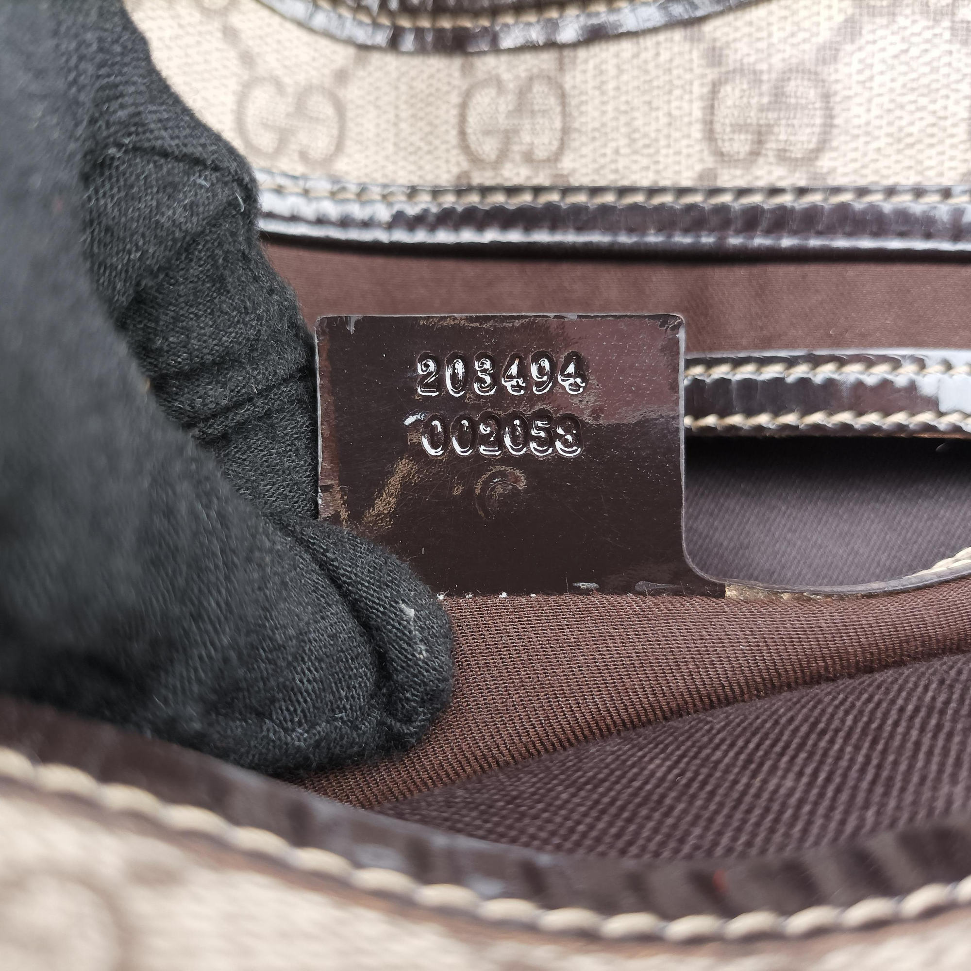 Pre-owned Gucci New Jackie Brown PVC coated canvas × leather 203494 handbag | stylenewstar