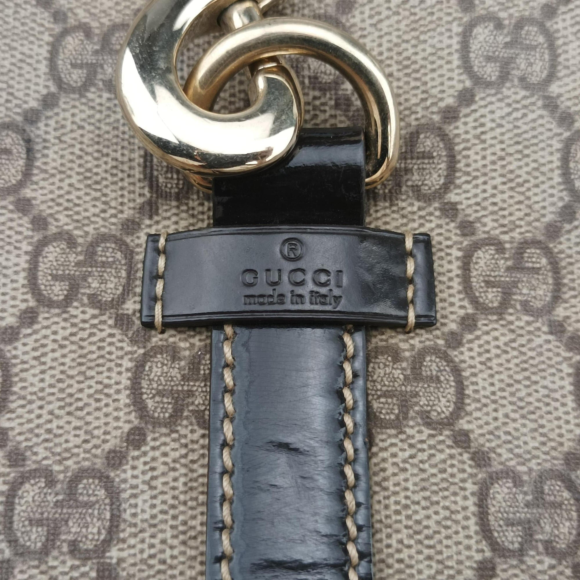 Pre-owned Gucci New Jackie Brown PVC coated canvas × leather 203494 handbag | stylenewstar