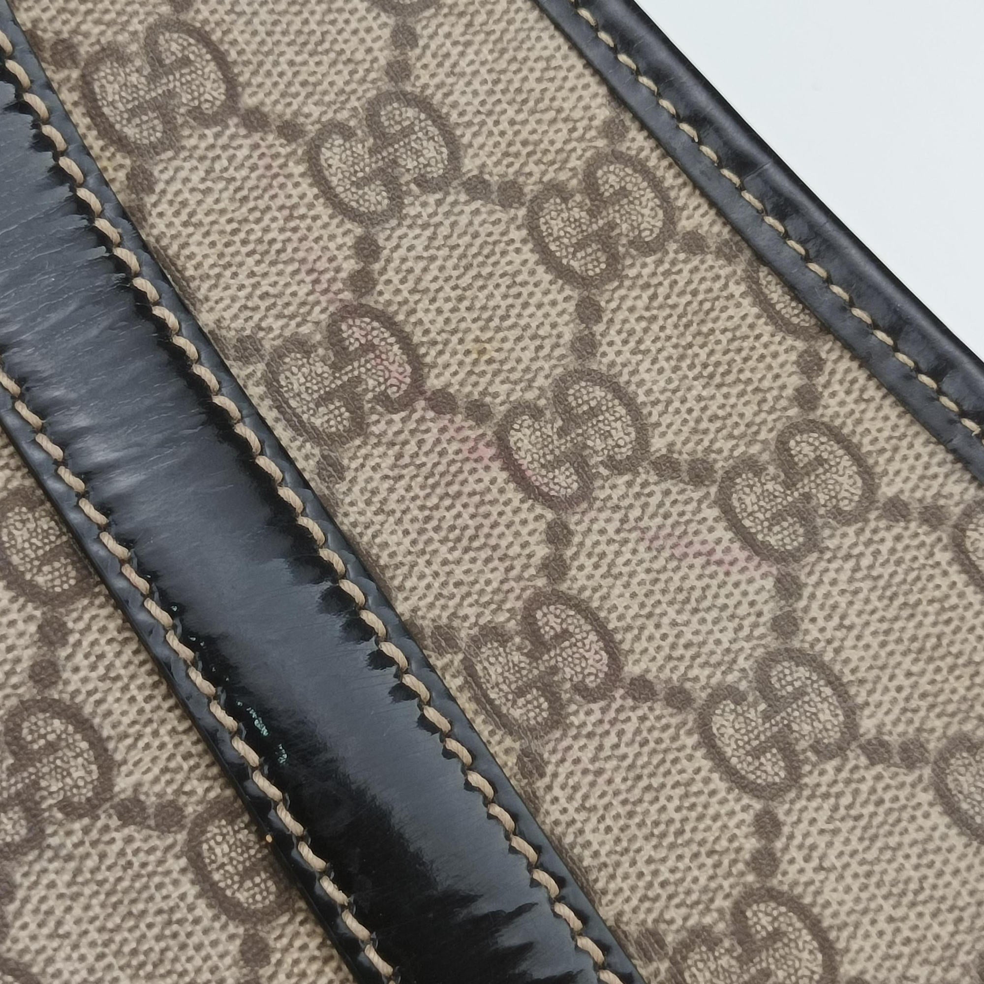 Pre-owned Gucci New Jackie Brown PVC coated canvas × leather 203494 handbag | stylenewstar