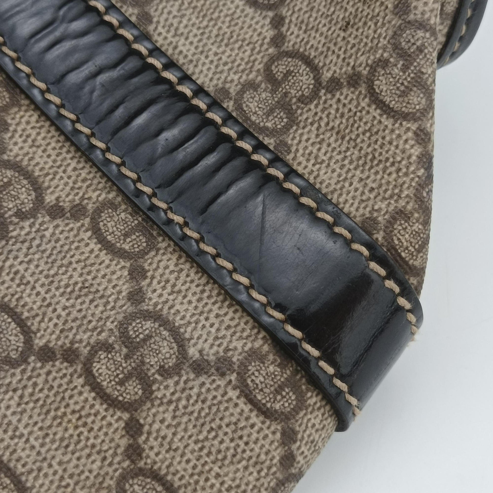 Pre-owned Gucci New Jackie Brown PVC coated canvas × leather 203494 handbag | stylenewstar