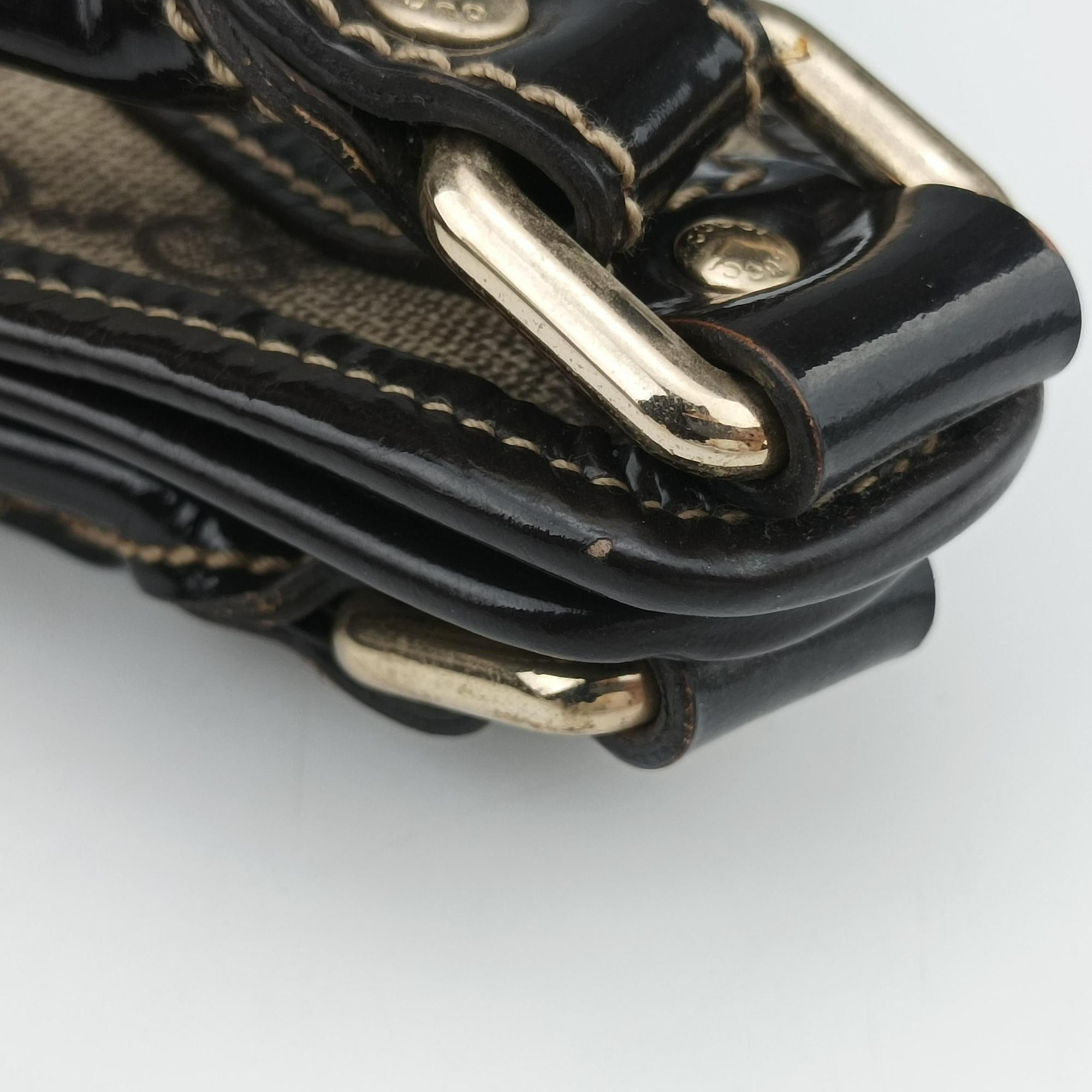 Pre-owned Gucci New Jackie Brown PVC coated canvas × leather 203494 handbag | stylenewstar