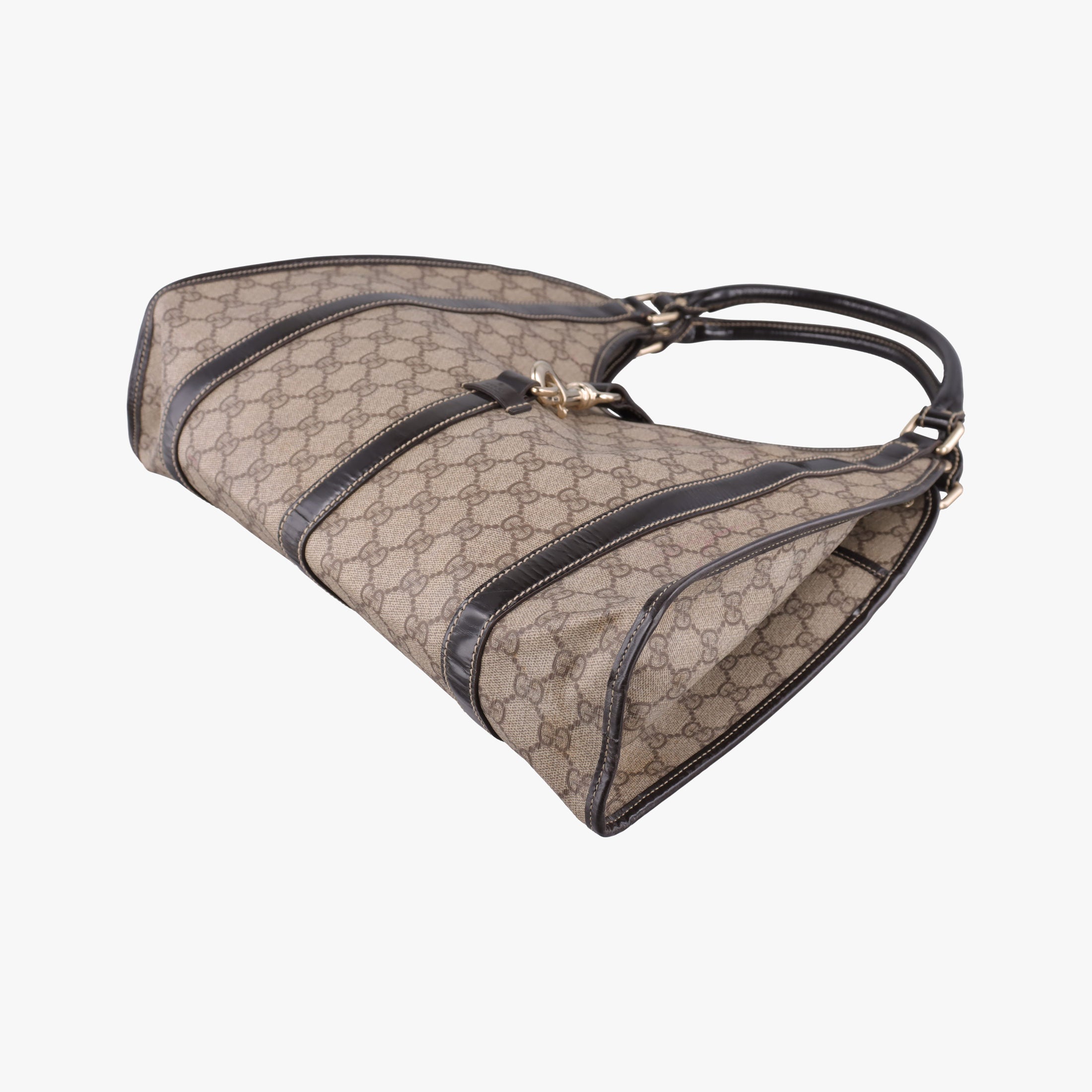 Pre-owned Gucci New Jackie Brown PVC coated canvas × leather 203494 handbag | stylenewstar