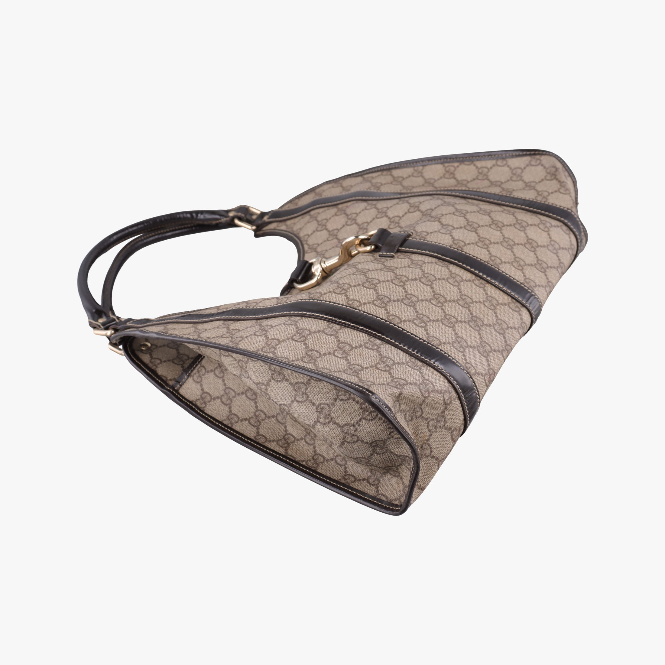 Pre-owned Gucci New Jackie Brown PVC coated canvas × leather 203494 handbag | stylenewstar
