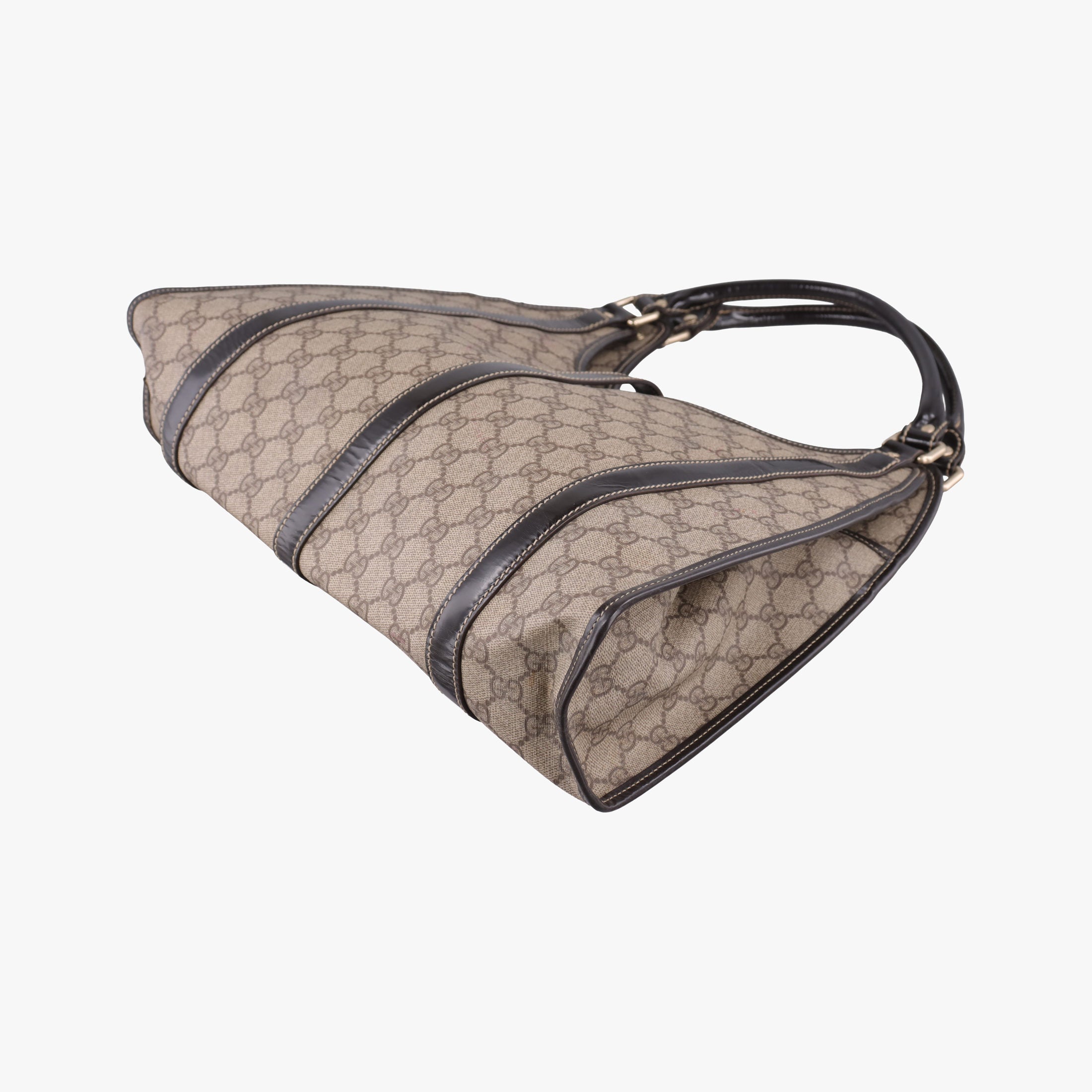 Pre-owned Gucci New Jackie Brown PVC coated canvas × leather 203494 handbag | stylenewstar