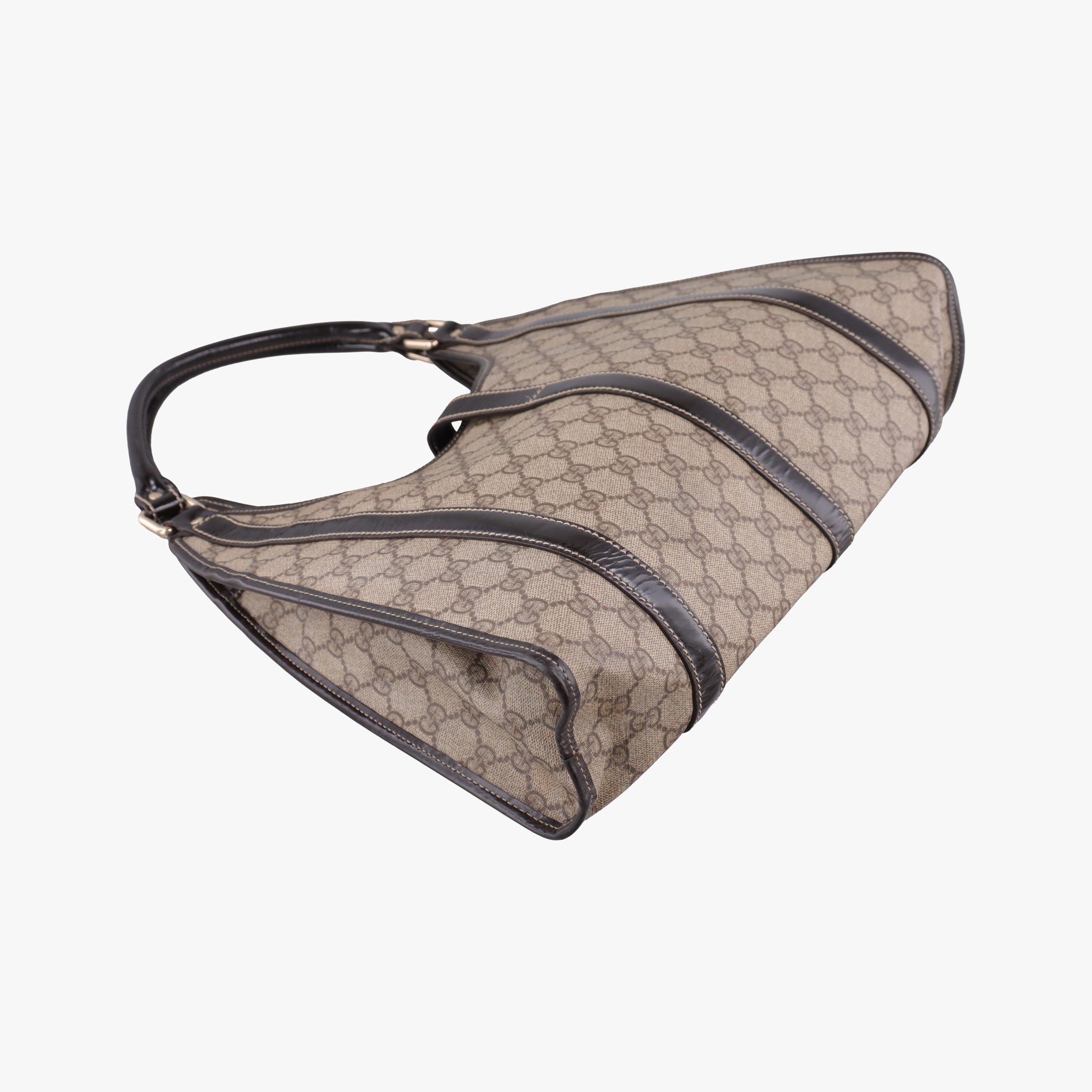 Pre-owned Gucci New Jackie Brown PVC coated canvas × leather 203494 handbag | stylenewstar