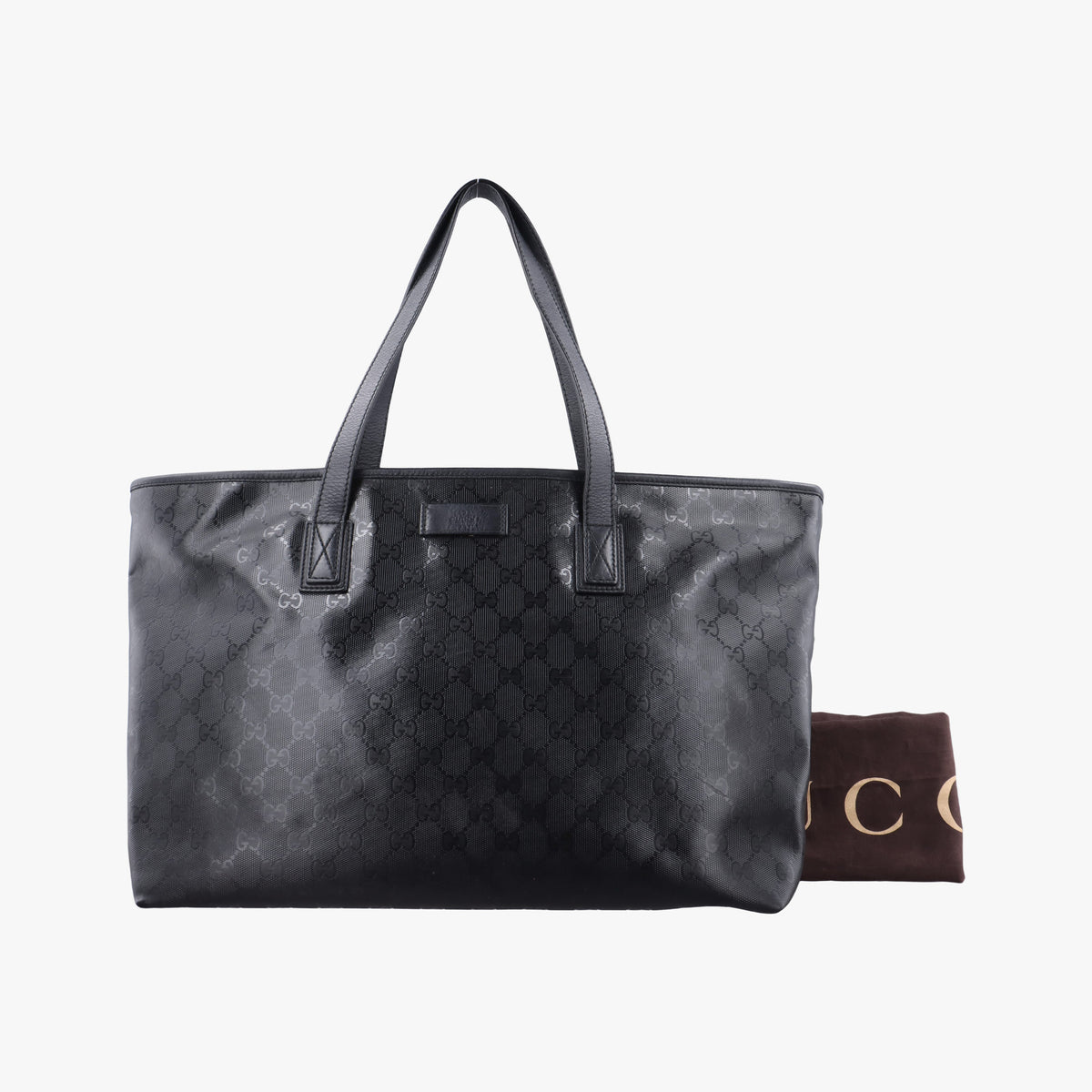 Pre-owned Gucci GG Imprime Black PVC coated canvas×Leather 211137 handbag | stylenewstar