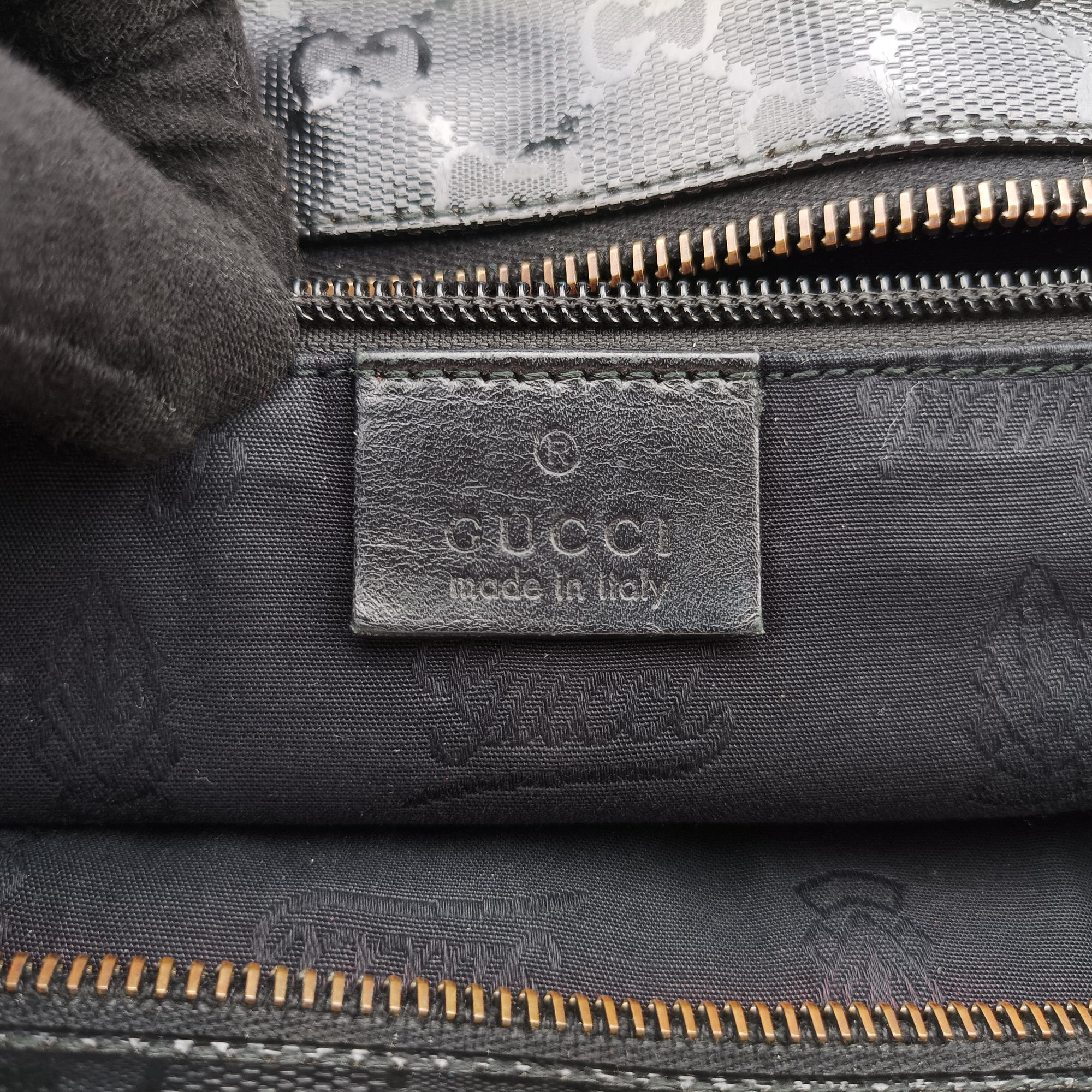 Pre-owned Gucci GG Imprime Black PVC coated canvas×Leather 211137 handbag | stylenewstar