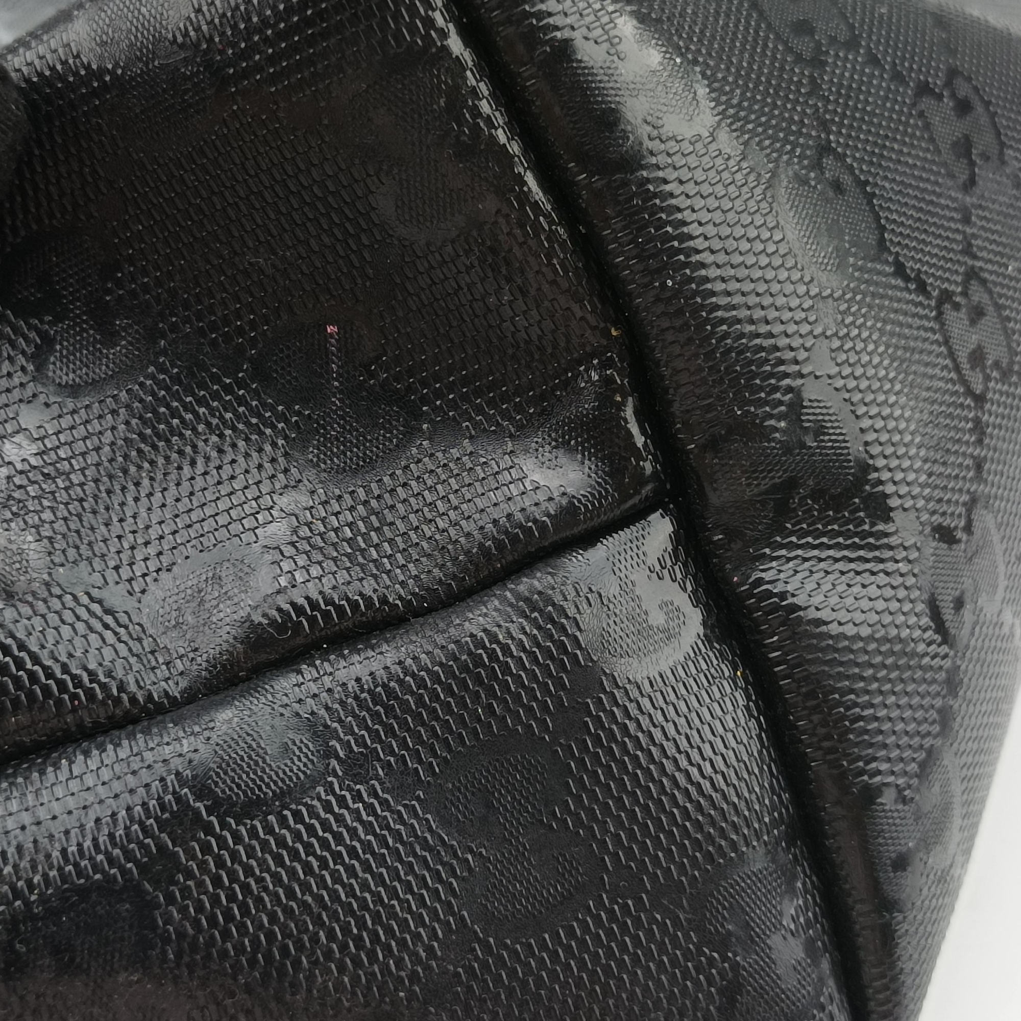 Pre-owned Gucci GG Imprime Black PVC coated canvas×Leather 211137 handbag | stylenewstar
