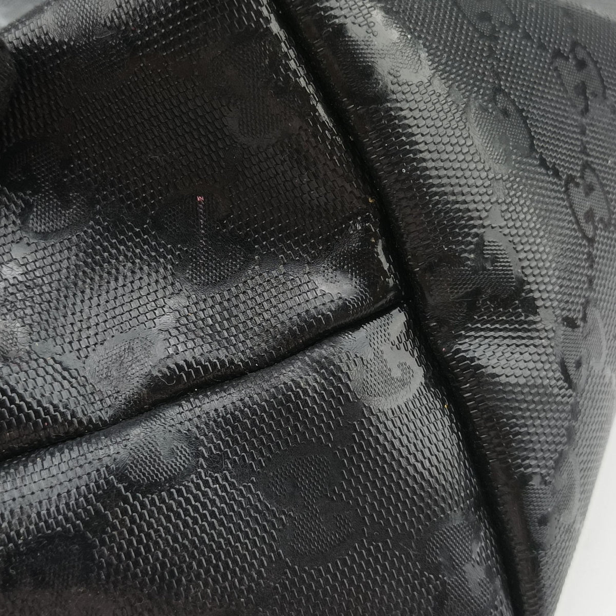 Pre-owned Gucci GG Imprime Black PVC coated canvas×Leather 211137 handbag | stylenewstar