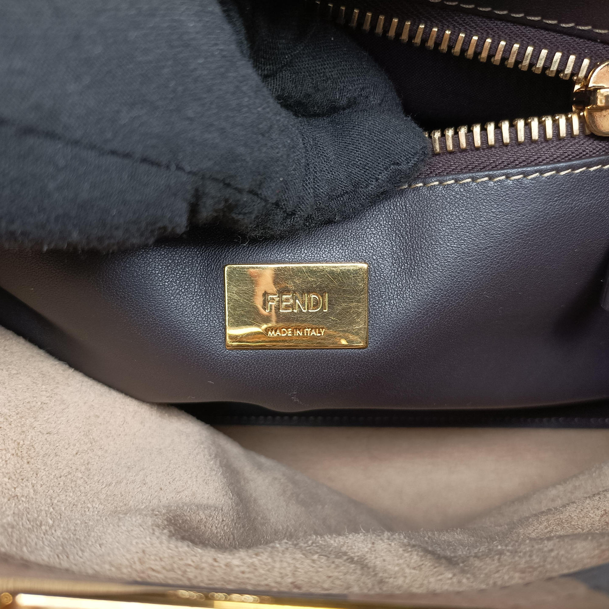 Pre-owned Fendi PEEKABOO Tobacco Brown × Black Nubuck Leather × Smooth Leather 8BN290 handbag | stylenewstar