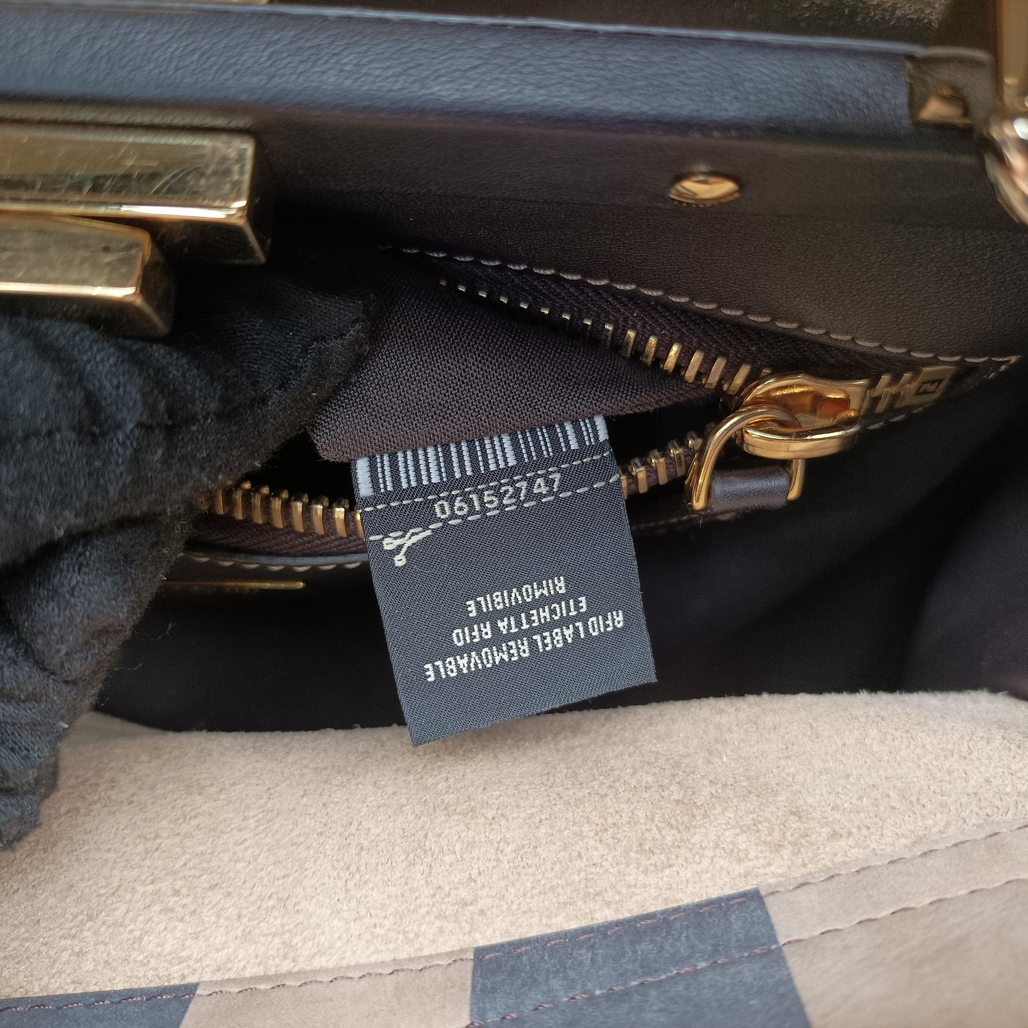 Pre-owned Fendi PEEKABOO Tobacco Brown × Black Nubuck Leather × Smooth Leather 8BN290 handbag | stylenewstar