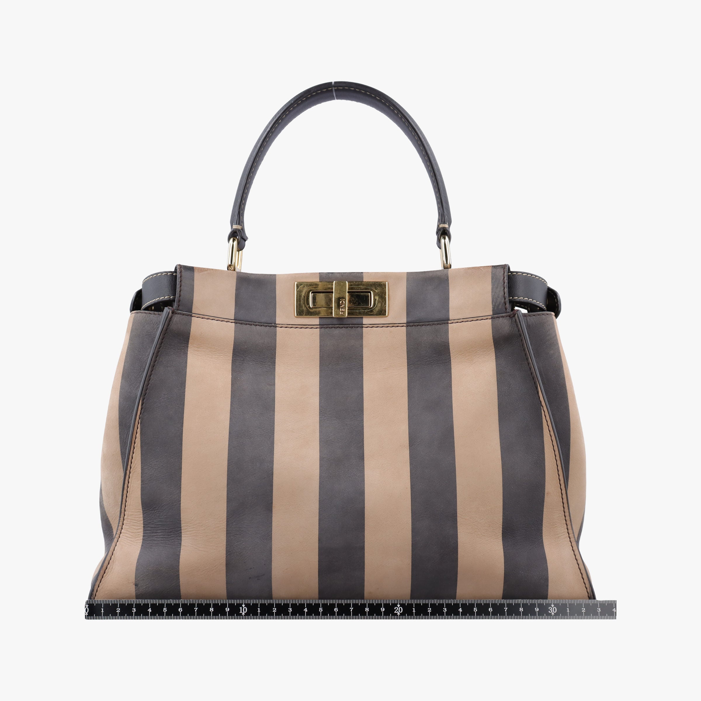 Pre-owned Fendi PEEKABOO Tobacco Brown × Black Nubuck Leather × Smooth Leather 8BN290 handbag | stylenewstar
