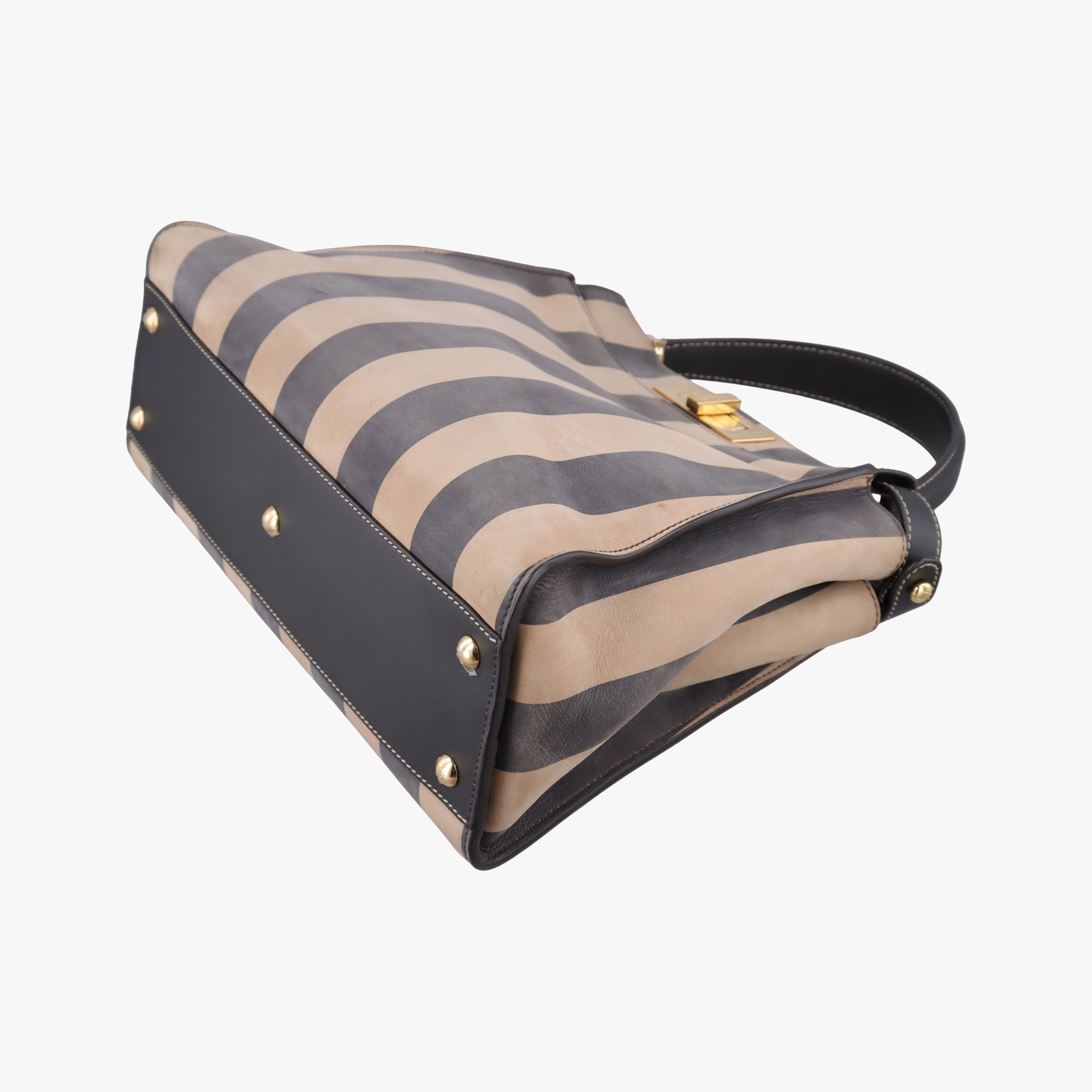 Pre-owned Fendi PEEKABOO Tobacco Brown × Black Nubuck Leather × Smooth Leather 8BN290 handbag | stylenewstar