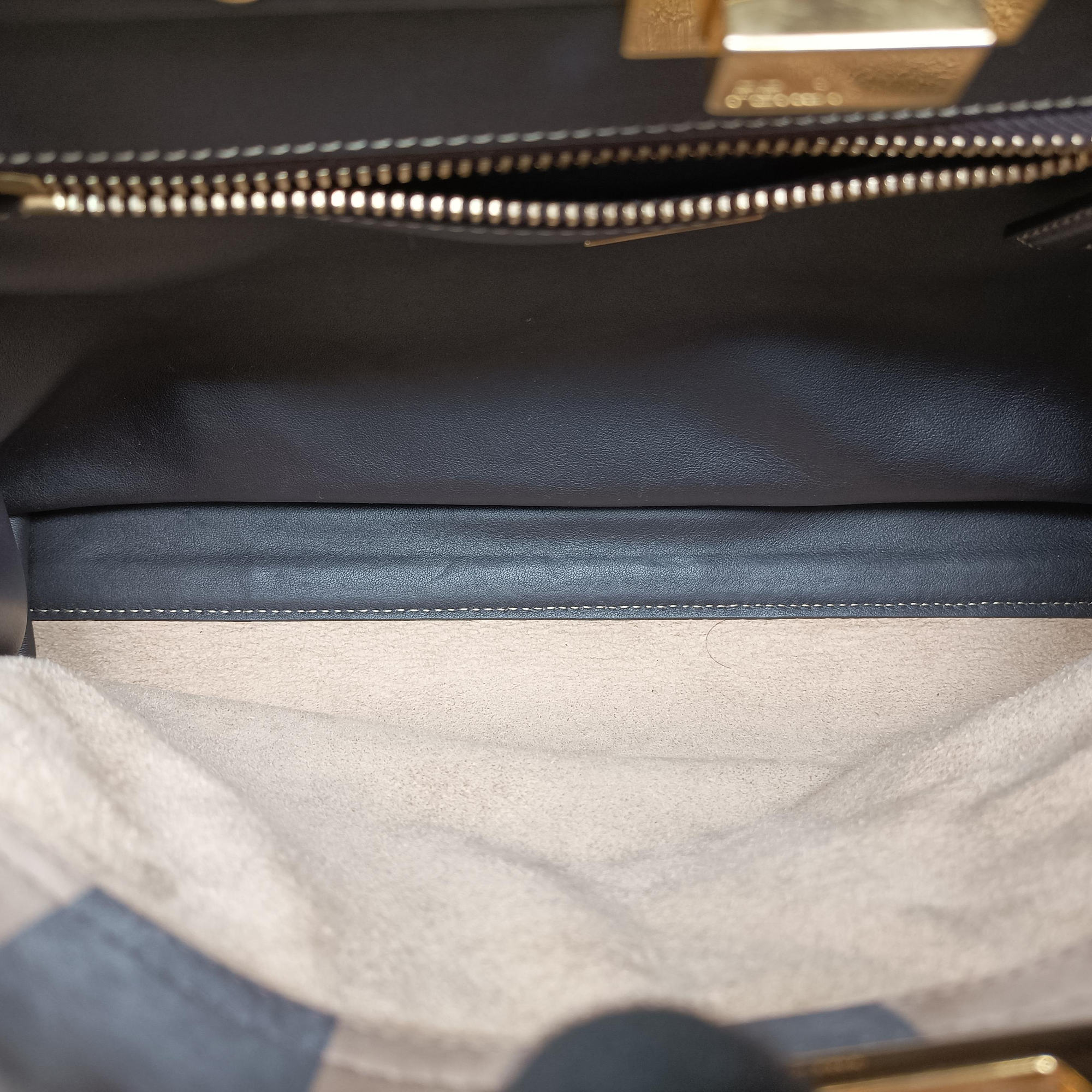 Pre-owned Fendi PEEKABOO Tobacco Brown × Black Nubuck Leather × Smooth Leather 8BN290 handbag | stylenewstar