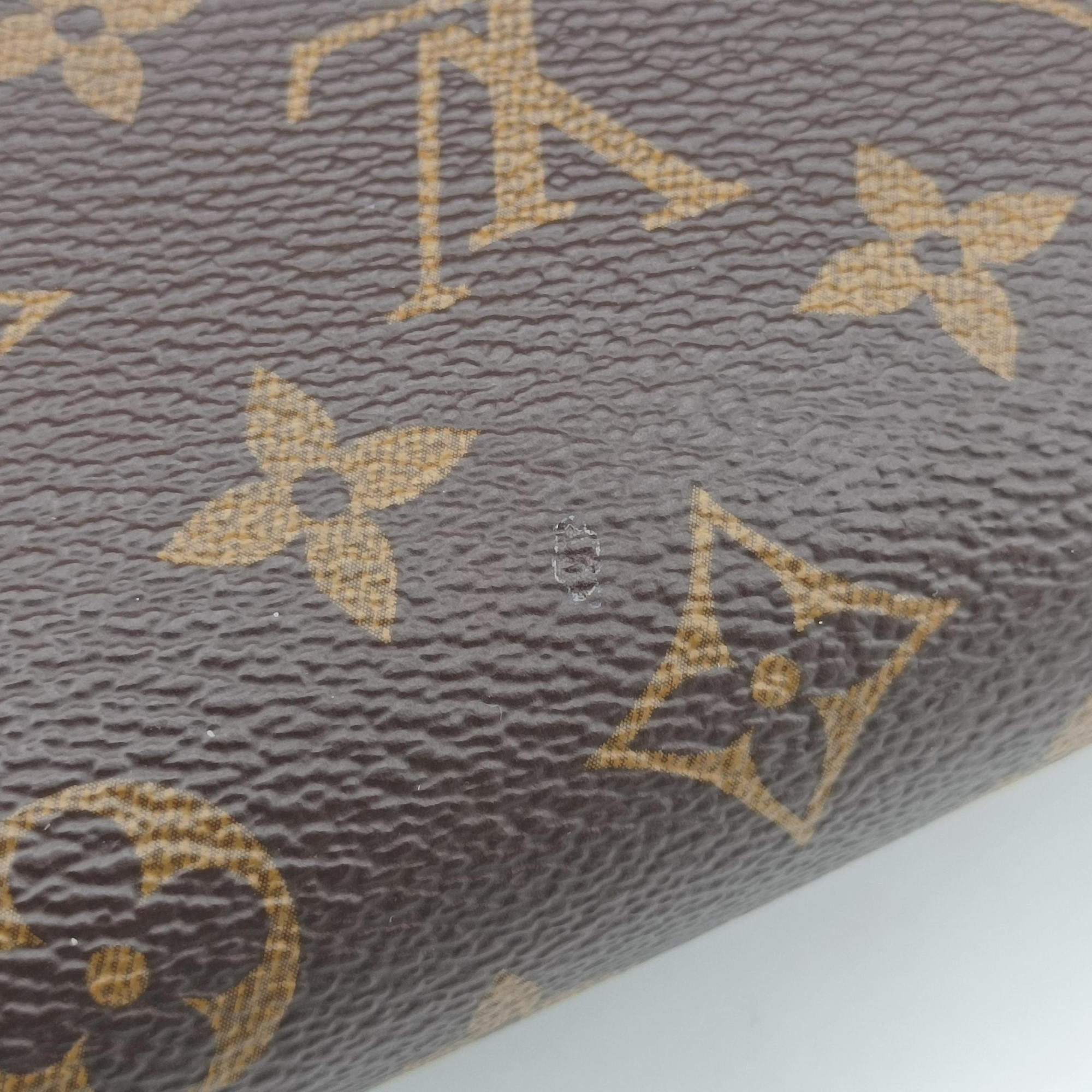 Pre-owned Louis Vuitton SAINT PLACIDE brown×CERISE Monogram Canvas×calf leather M43713 shoulderbag | stylenewstar