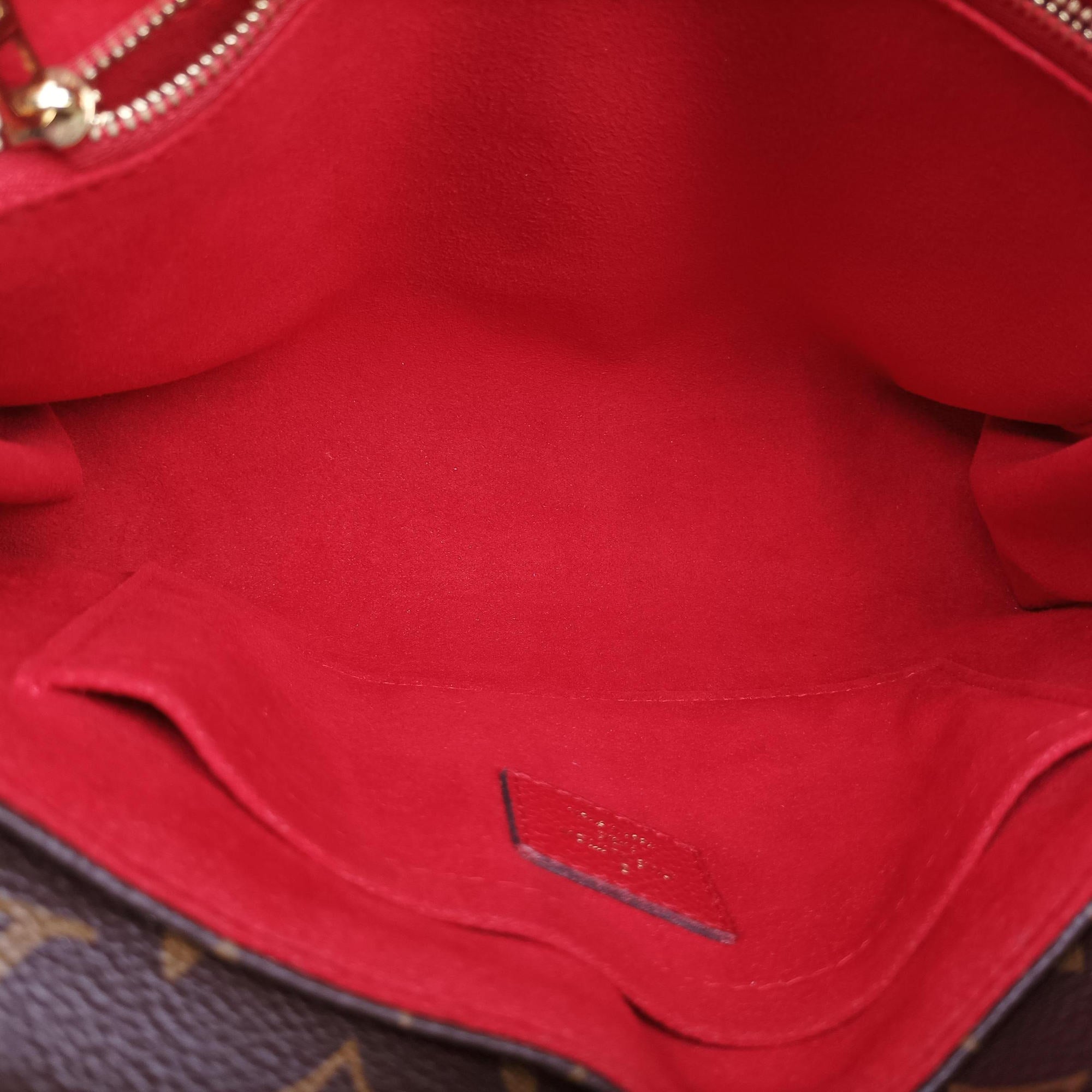 Pre-owned Louis Vuitton SAINT PLACIDE brown×CERISE Monogram Canvas×calf leather M43713 shoulderbag | stylenewstar