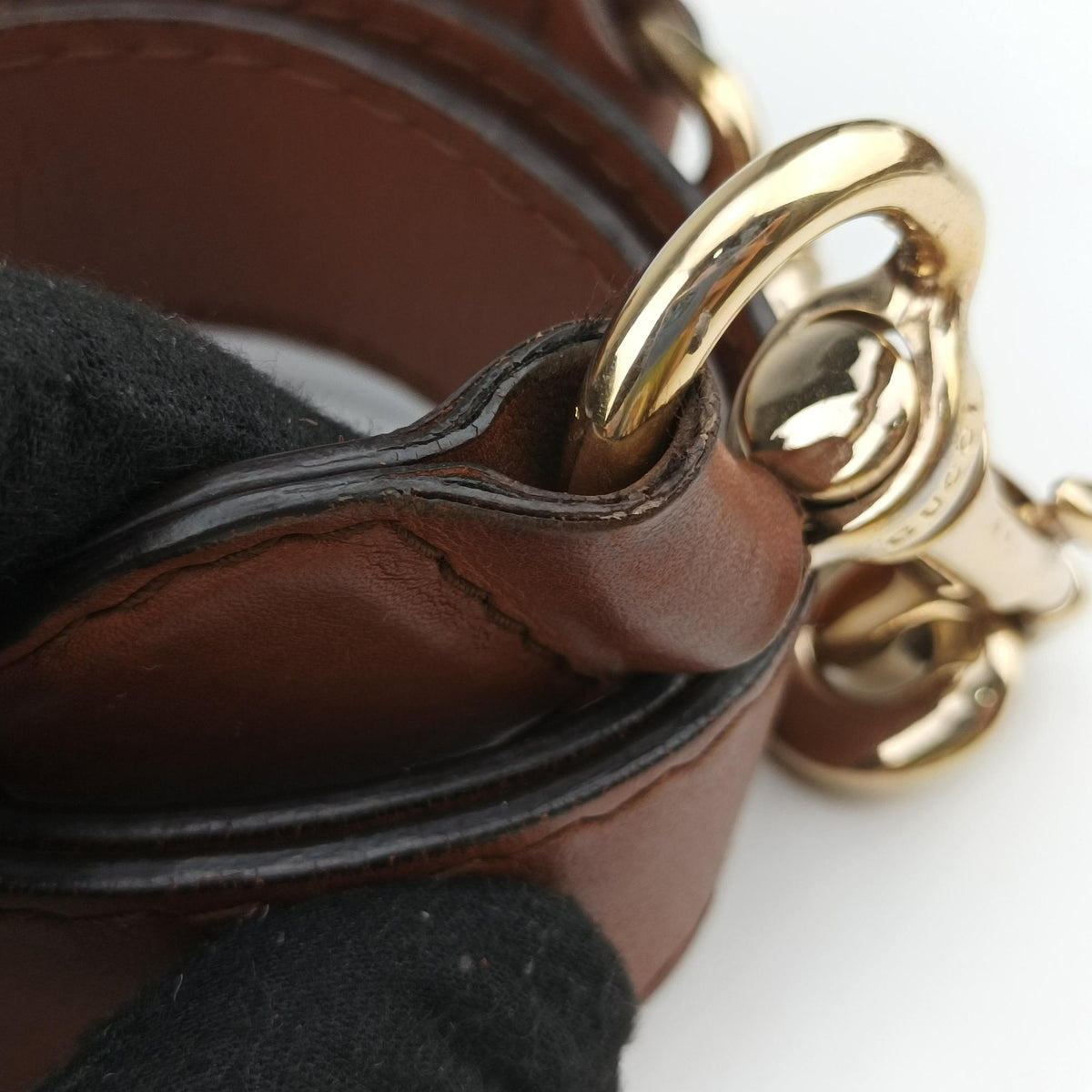 Pre-owned Gucci New Jackie White × Brown denim×leather 246907 shoulderbag | stylenewstar