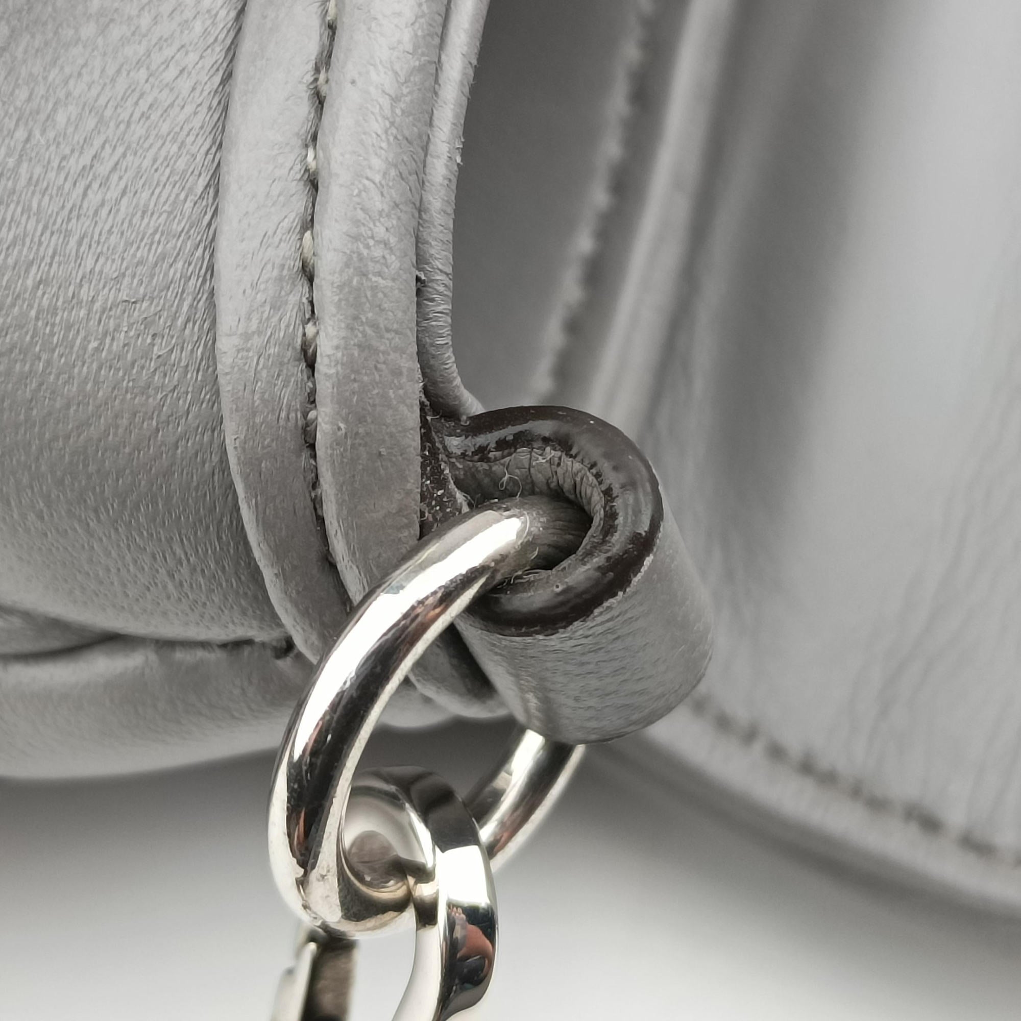 Pre-owned Gucci Horsebit Grey Leather 764339 shoulderbag | stylenewstar
