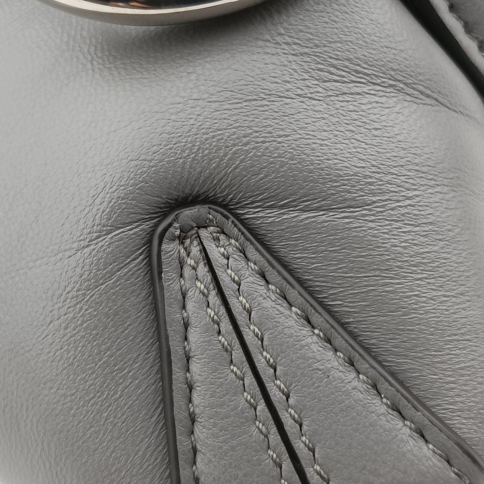 Pre-owned Gucci Horsebit Grey Leather 764339 shoulderbag | stylenewstar