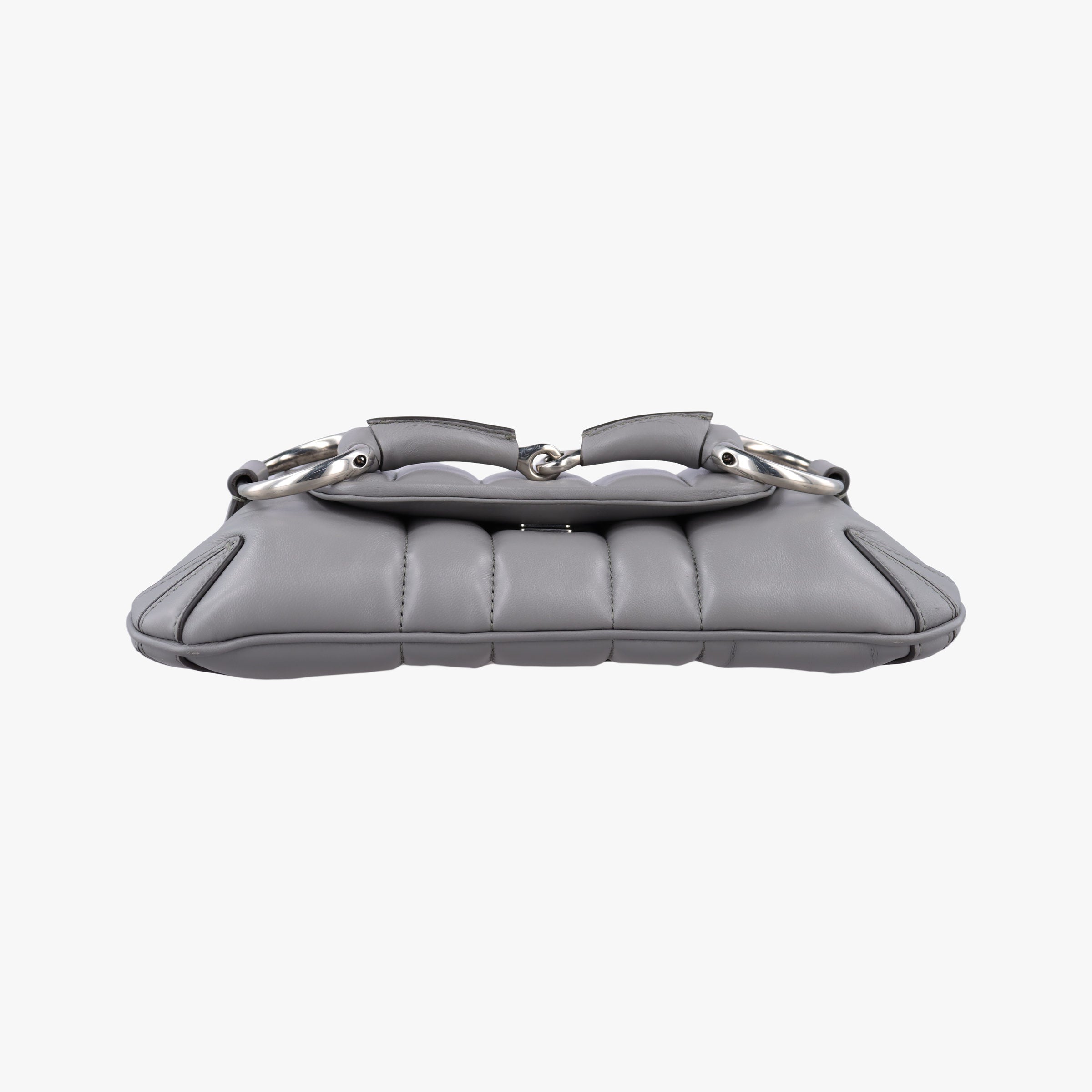 Pre-owned Gucci Horsebit Grey Leather 764339 shoulderbag | stylenewstar
