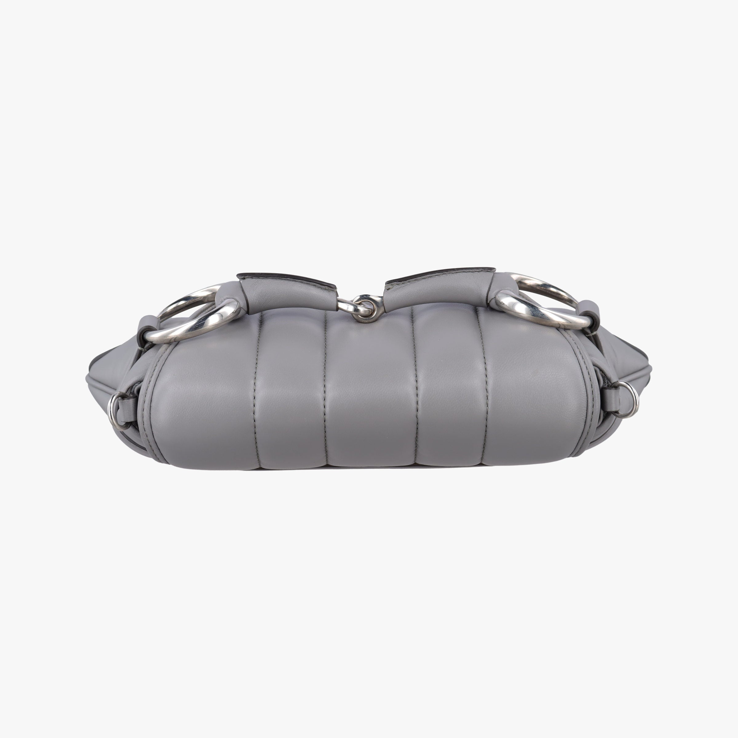 Pre-owned Gucci Horsebit Grey Leather 764339 shoulderbag | stylenewstar