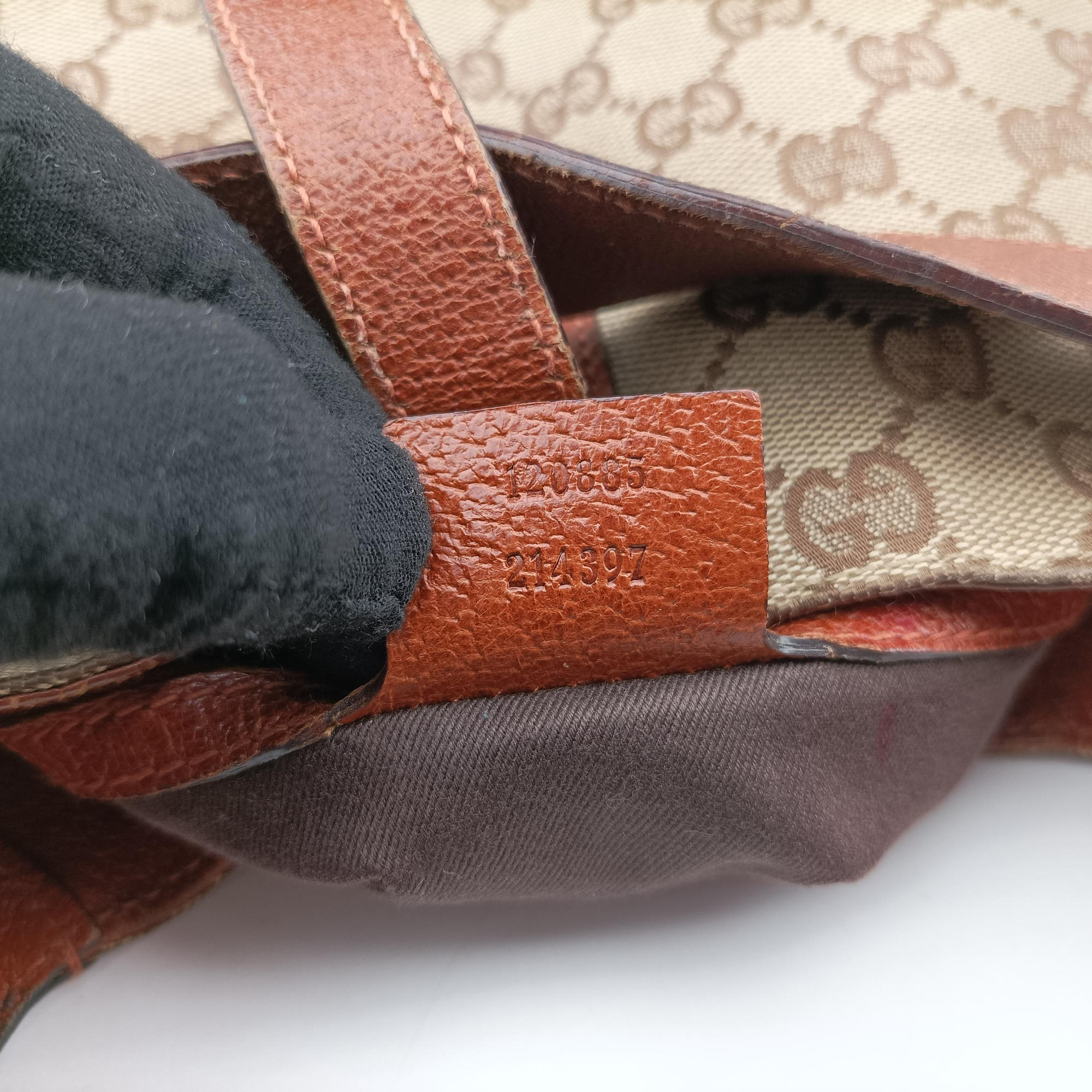 Pre-owned Gucci Piston Lock Jackie Hobo Beige x Brown canvas×leather 120885 shoulderbag | stylenewstar