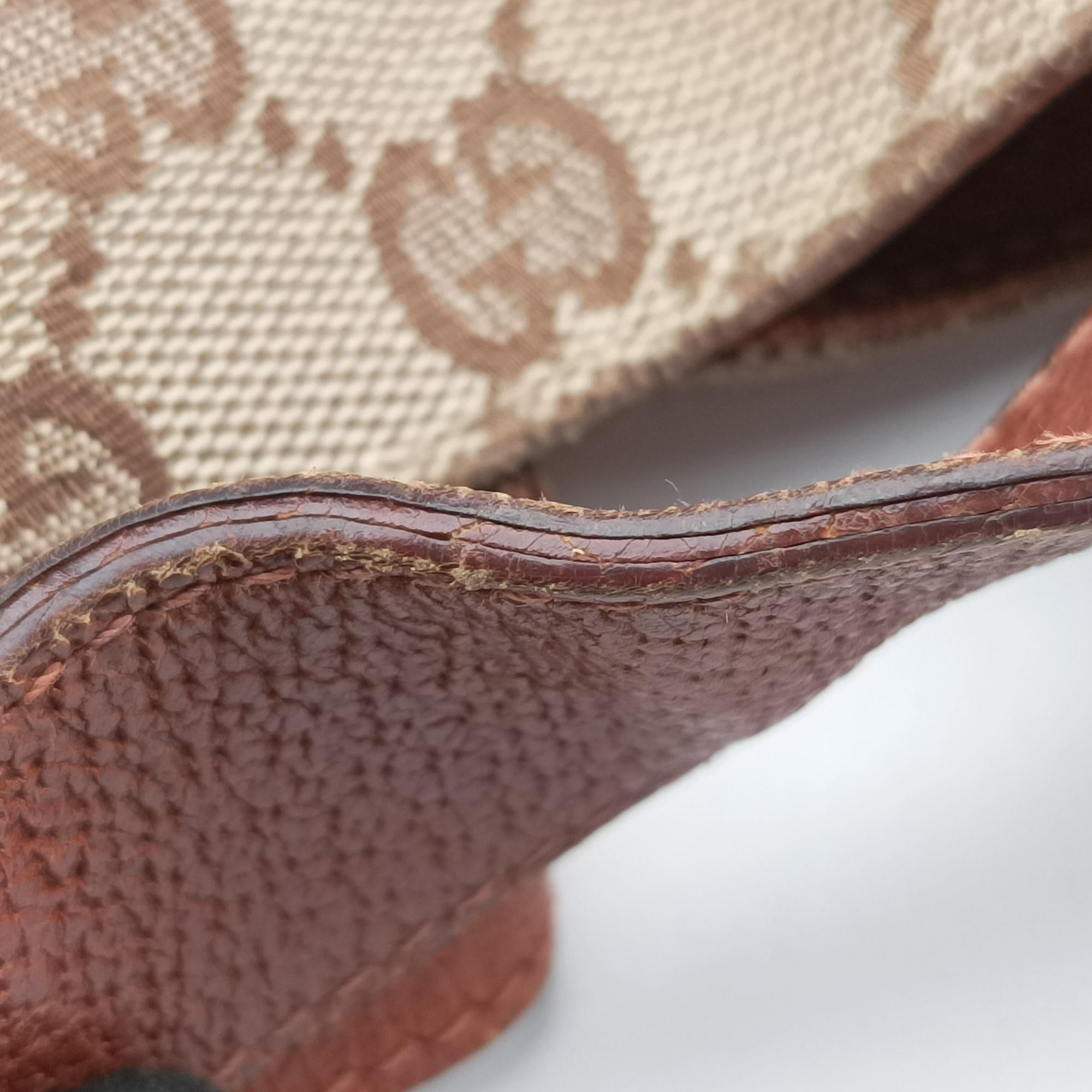 Pre-owned Gucci Piston Lock Jackie Hobo Beige x Brown canvas×leather 120885 shoulderbag | stylenewstar