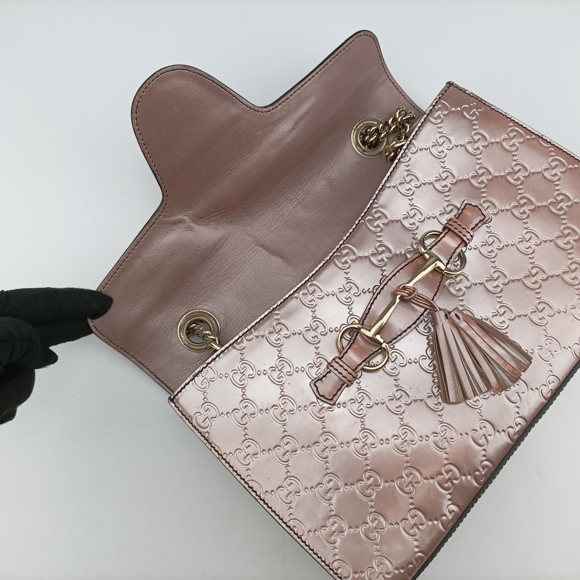 Vintage Gucci Emily Pink Patent Leather 295402 shoulderbag | stylenewstar