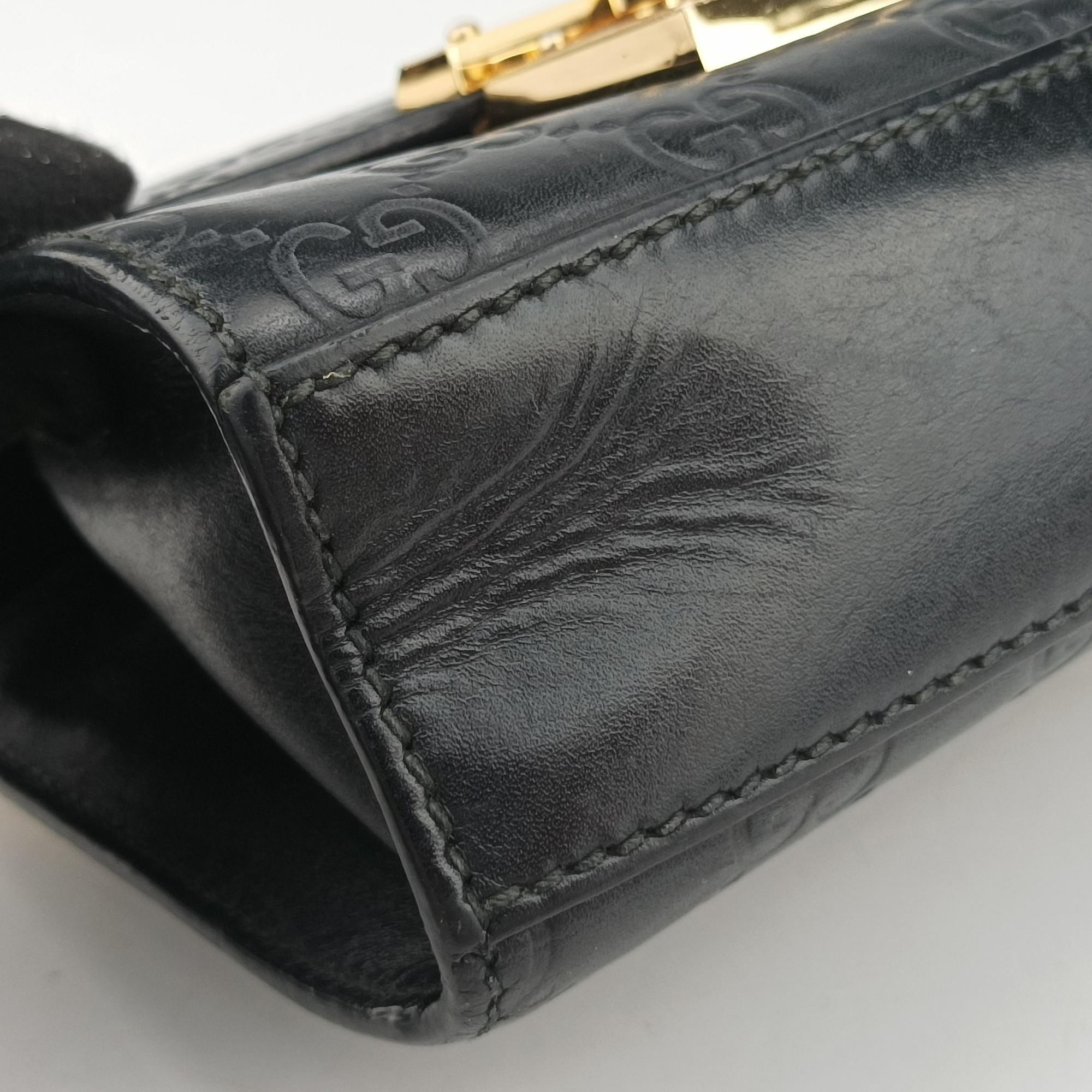 Pre-owned Gucci Padlock Black Leather 409487 shoulderbag | stylenewstar