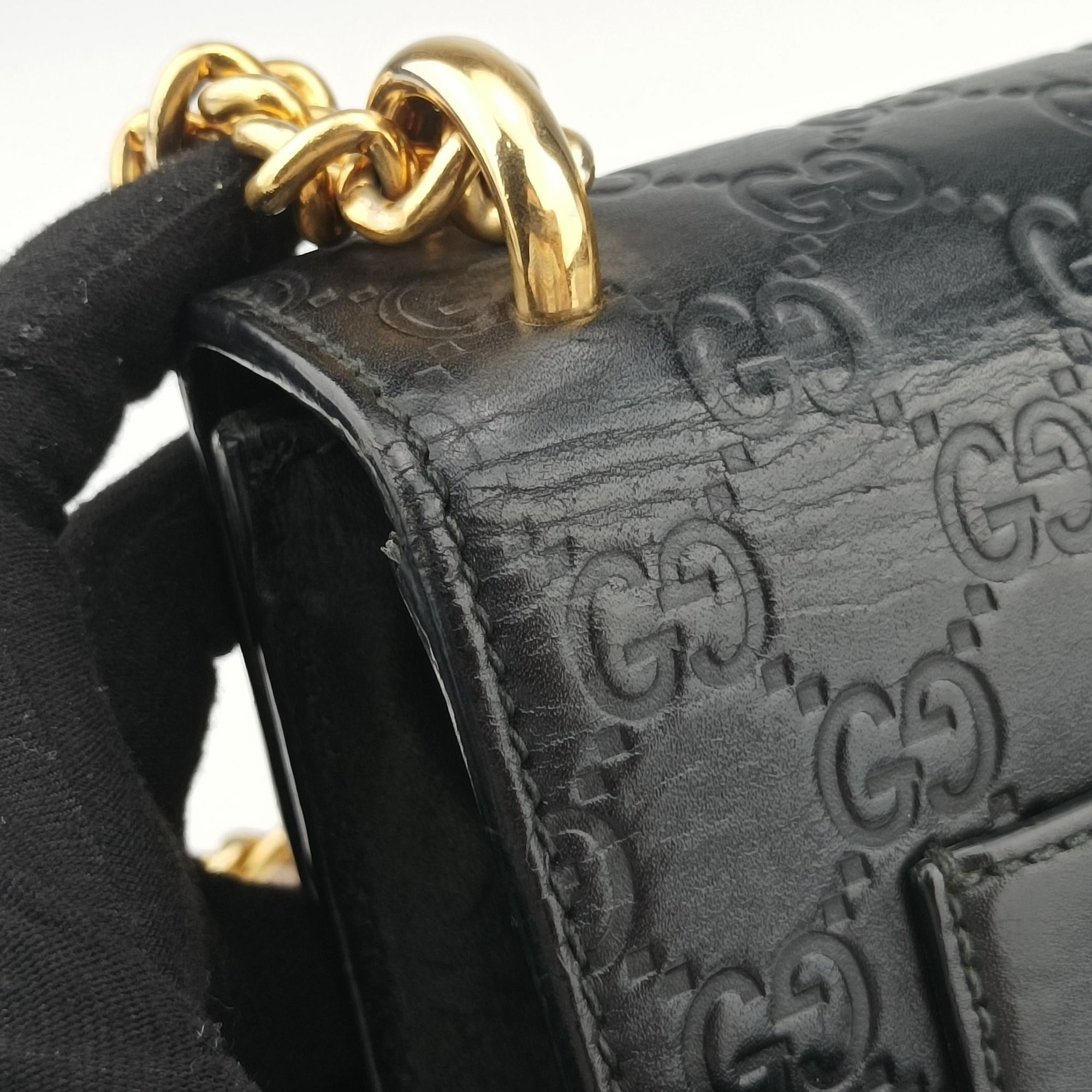 Pre-owned Gucci Padlock Black Leather 409487 shoulderbag | stylenewstar